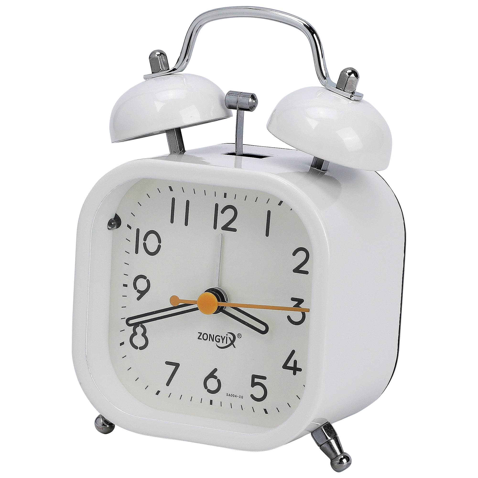 Unique Bargains Square Mechanical Loud Alarm Clock White 3.3"L x 2.2"W x 4.6"H