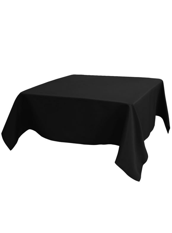 Unique Bargains Square Tablecloth Polyester Table Cover 55" x 55" Black 1 Pc