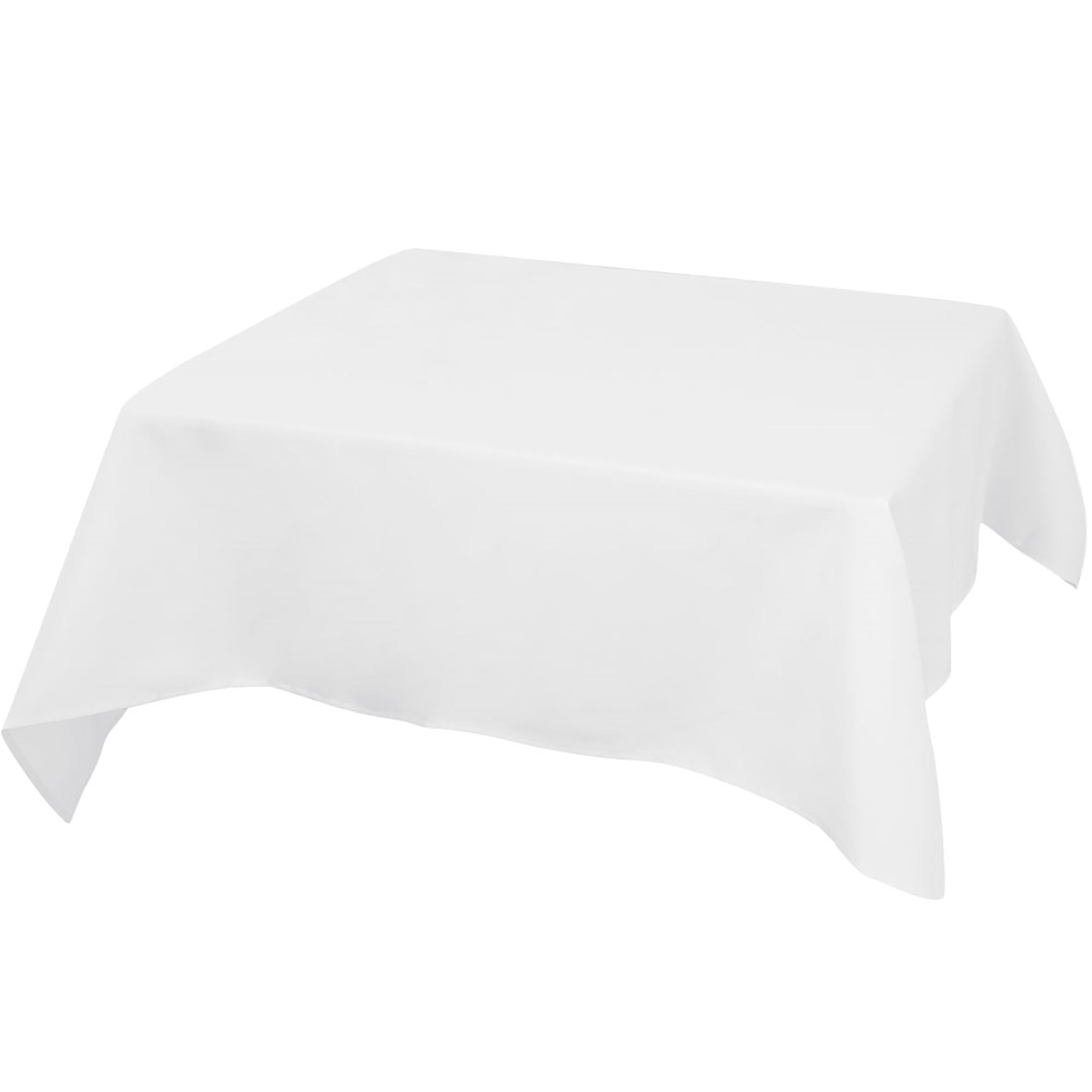 White Tablecloth Square 55 x 55 Inch Solid Striped Jacquard Table