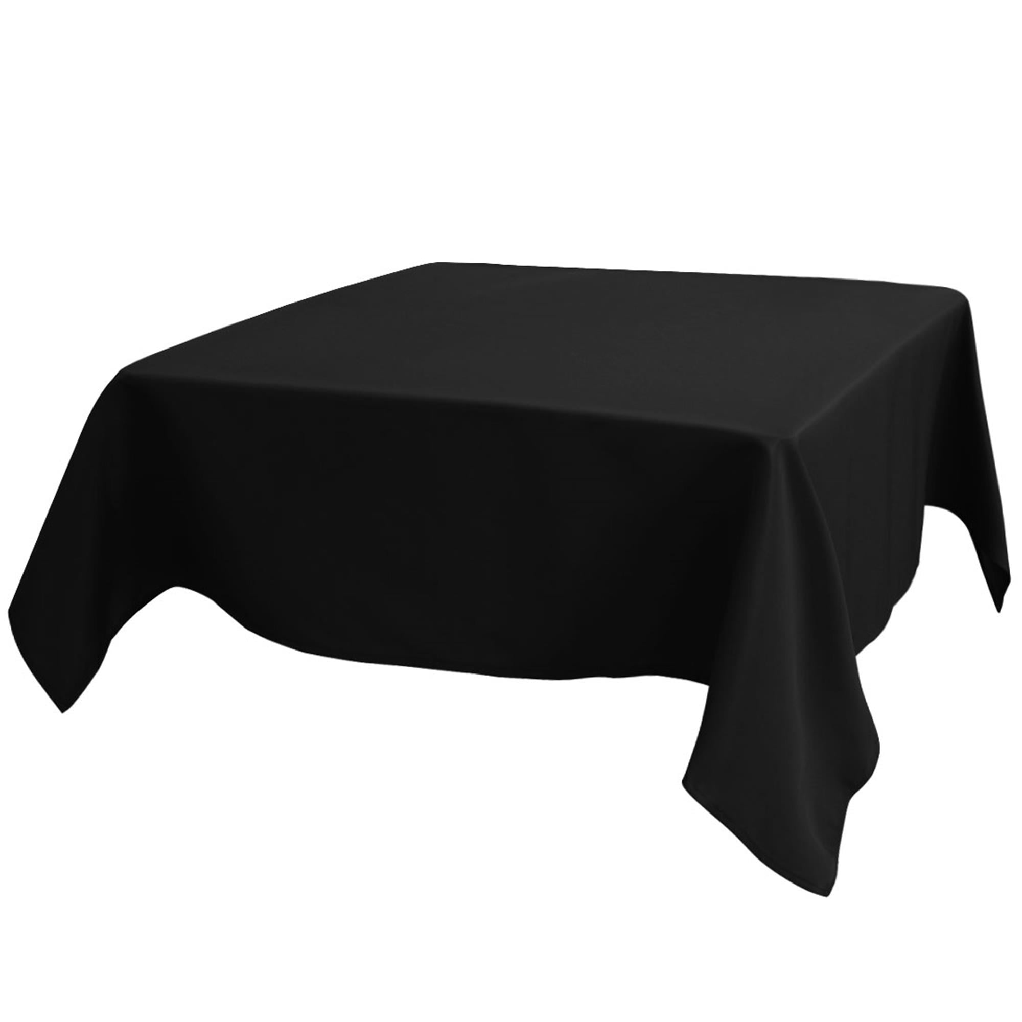 Unique Bargains Square Tablecloth Polyester Table Cover for Wedding Picnic 55" x 55" Black