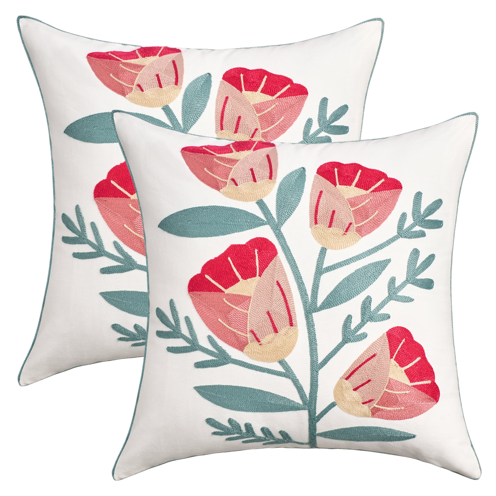 Unique Bargains Square Throw Pillow Covers Pack of 2 Multicolor Pattern 6 18" x 18"