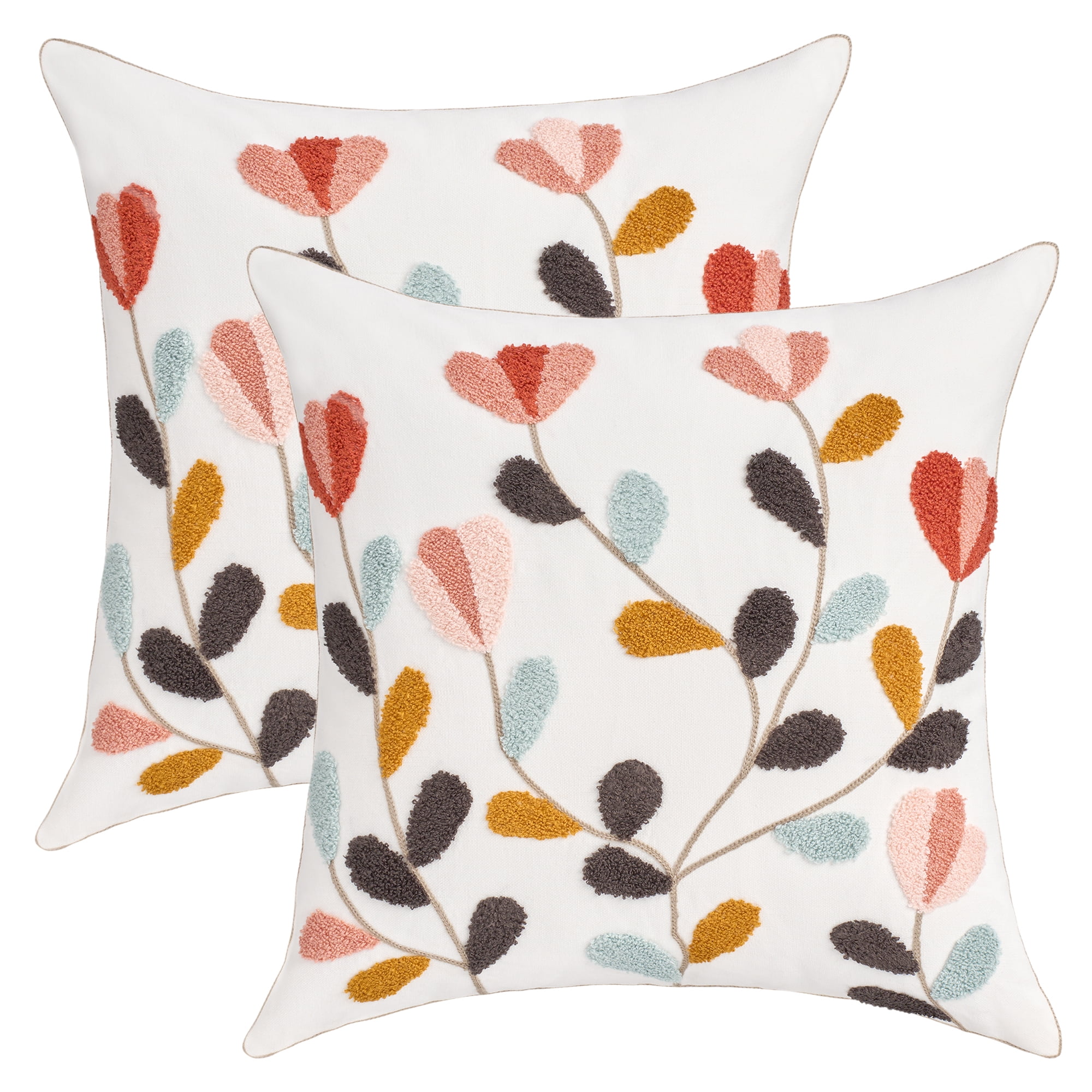 Unique Bargains Square Throw Pillow Covers Pack of 2 Multicolor Pattern 8 18" x 18"