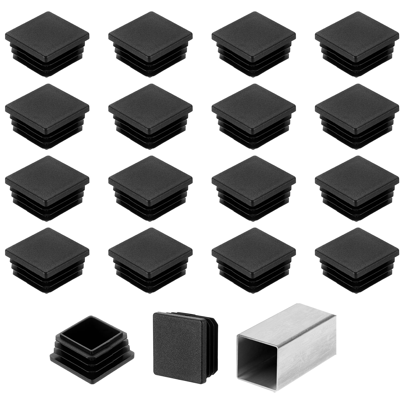 Unique Bargains Square Tubing End Caps Hole Plug for Metal Tubing Furniture 1 3/8"