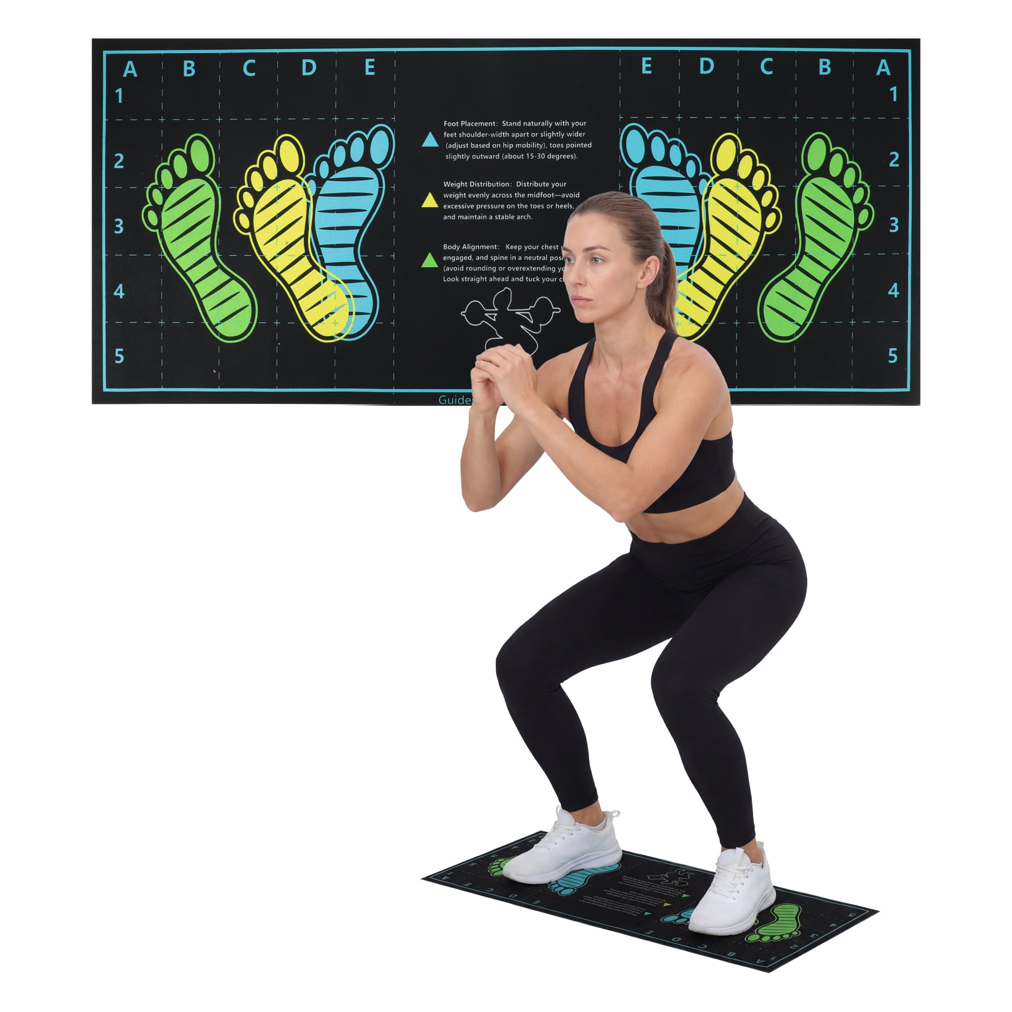 Unique Bargains Squat Mat Non-Slip Exercise Mat with Foot Position ...