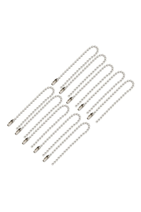 Stainless Steel Bead Ball Chain Keychain 2.4mm by 6 Inches 10pcs