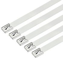 Unique Bargains Stainless Steel Cable Zip Ties 24" Length 0.3" Width Metal Exhaust Wrap Silver 20pcs