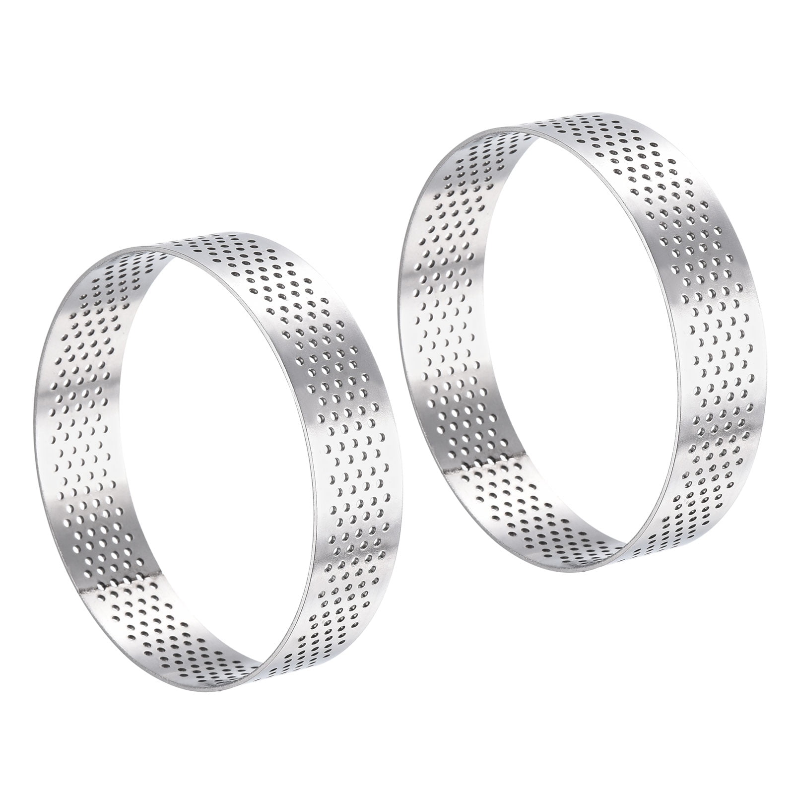 Unique Bargains Stainless Steel Cake Rings Baking Perforated Mousse Ring 3.1" x 0.8"