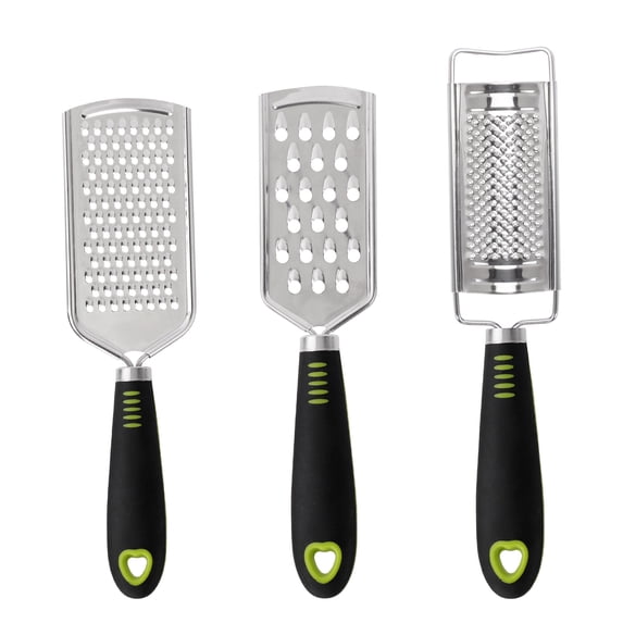 Unique Bargains Stainless Steel Cheese Graters Set Handheld Lemon Zester 3 Piece