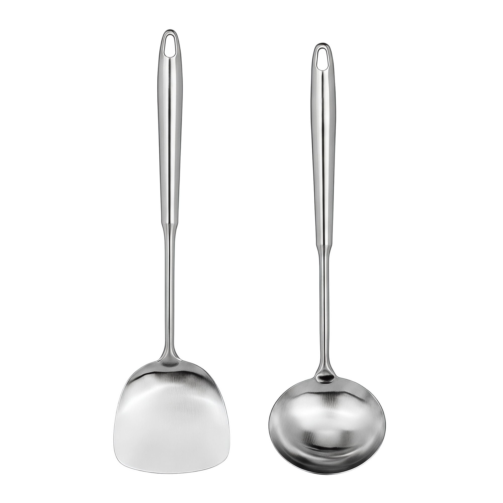 Unique Bargains Stainless Steel Cooking Utensil Set for Home and Cooking Silver A 2pcs