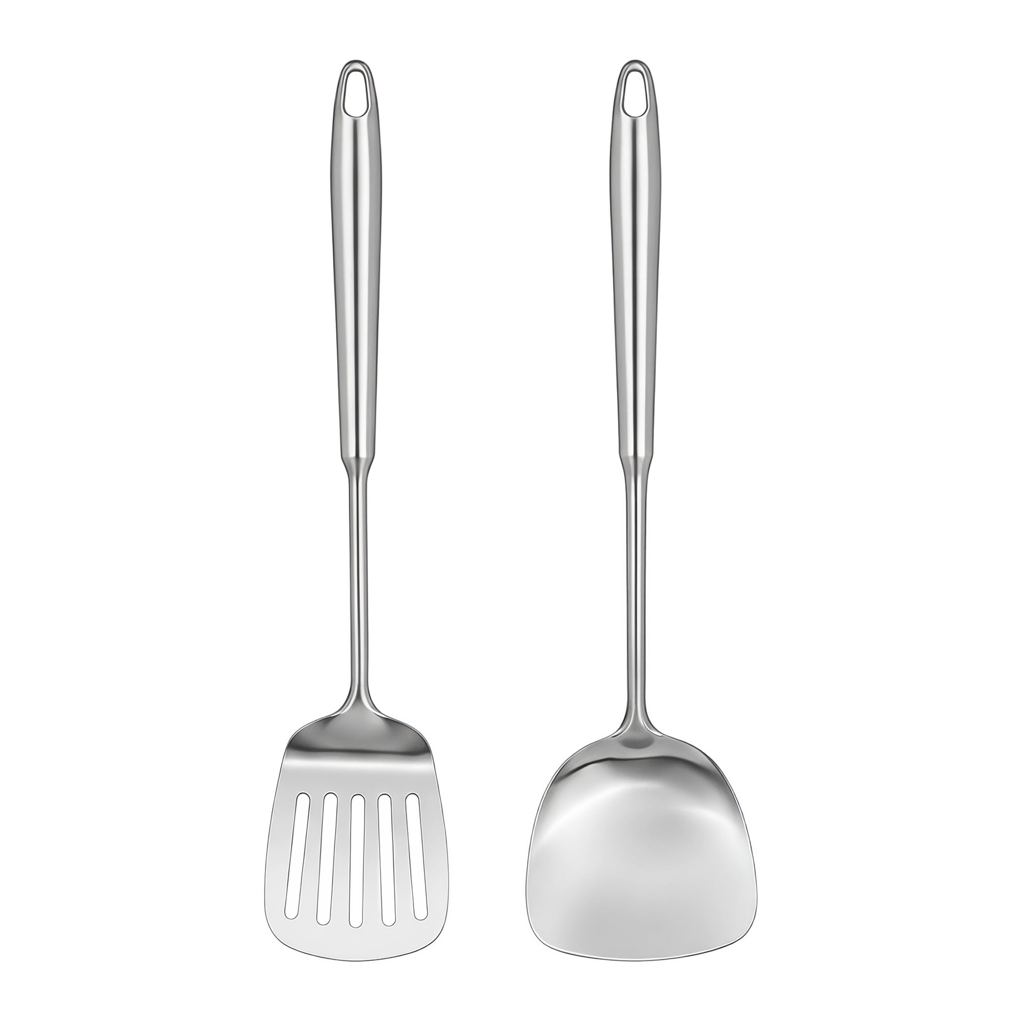 Unique Bargains Stainless Steel Cooking Utensil Set for Home and Cooking Silver B 2pcs