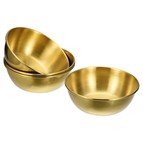 Unique Bargains Stainless Steel Dishes Metal Bowls 3.23" x 1.06" Gold
