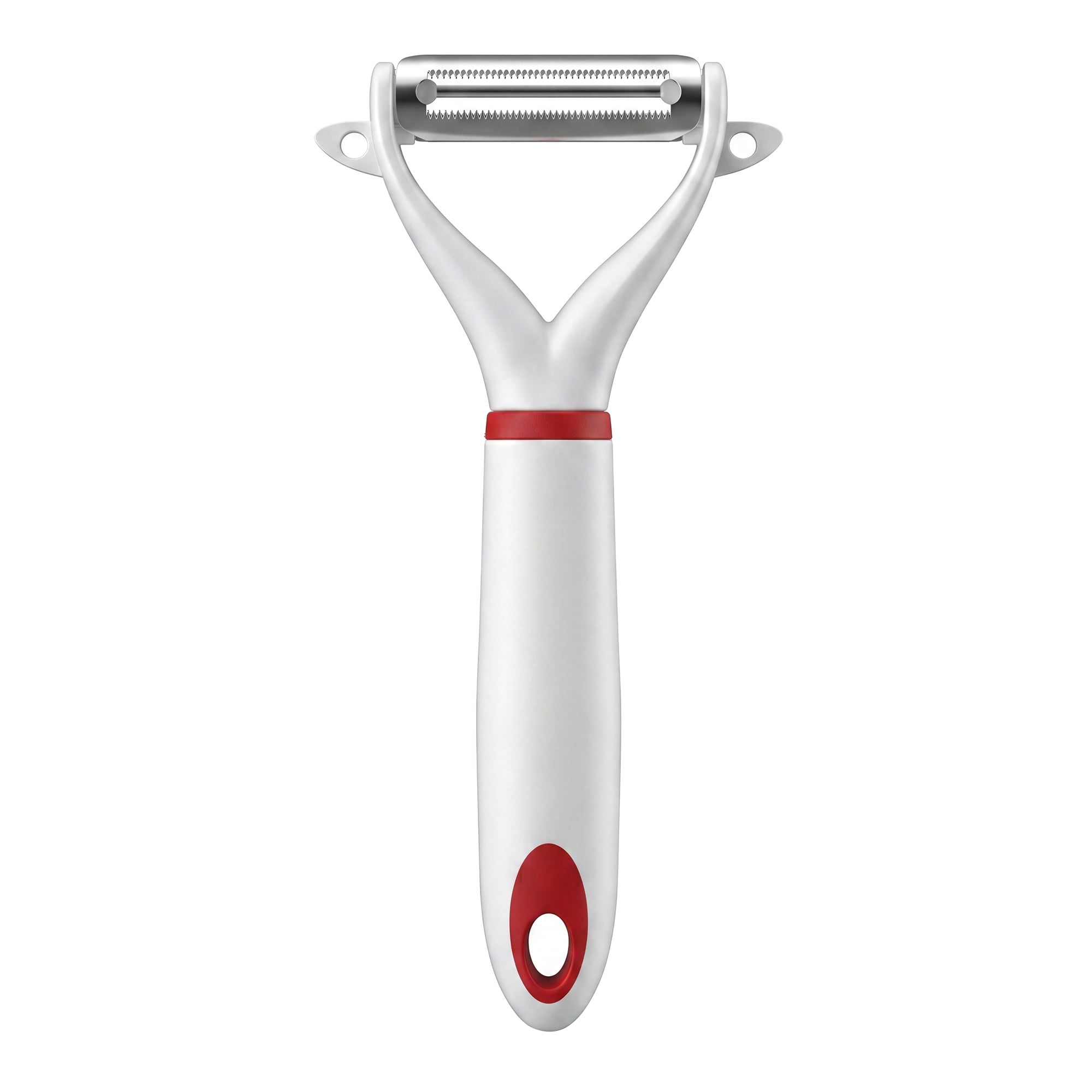 Unique Bargains Stainless Steel Durable Peeler with Ergonomic Handle Red 6.1" x 2.4"