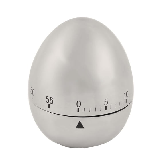 Unique Bargains Stainless Steel Egg Shaped Home Kitchen Cooking Alarm Timer 60 Minutes