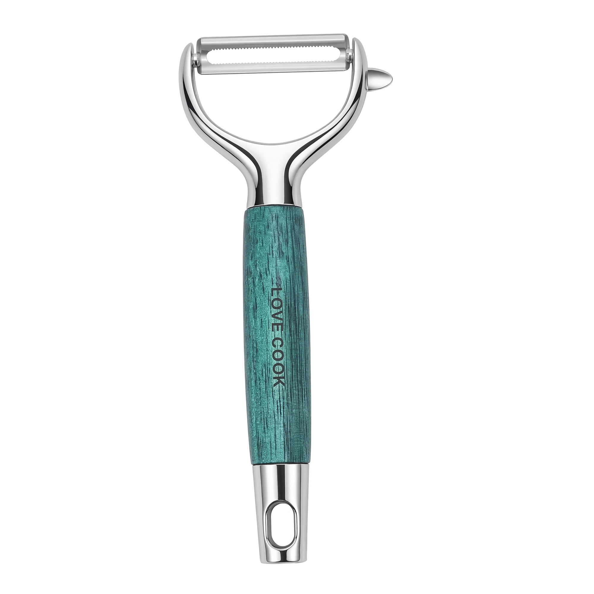 Unique Bargains Stainless Steel Ergonomic Peeler with Hang Handle Green 6.6" x 2.8"