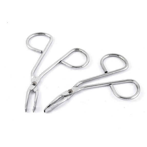 Unique Bargains 2 in1 Stainless Steel Fashion Delicacy Design Eyebrow Tweezer Silver Tone