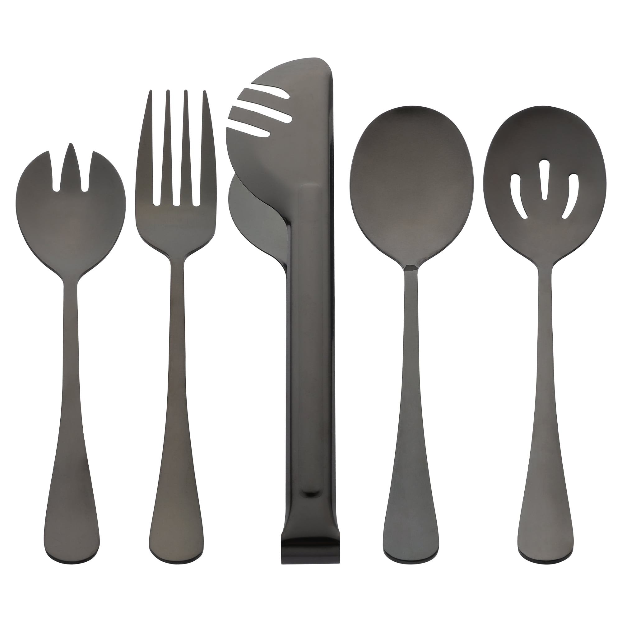 Unique Bargains Stainless Steel Flatware Cutlery Set for Kitchen Black 10 Pcs