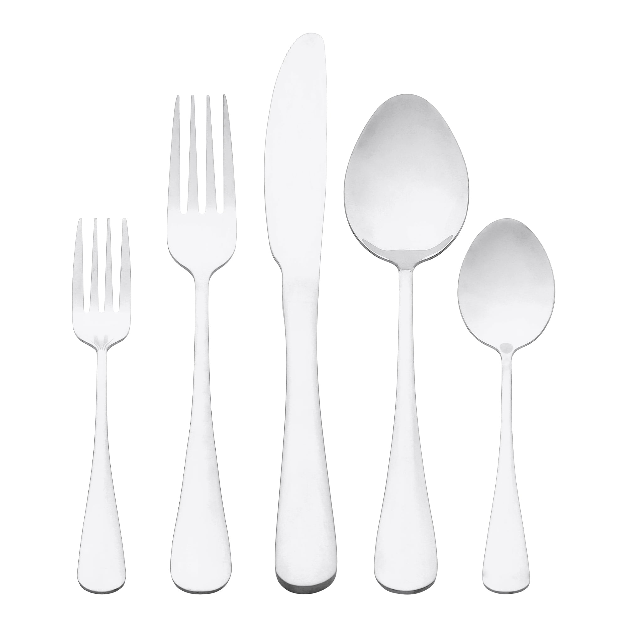 Unique Bargains Stainless Steel Flatware Set Mirror Polished Silver 30 Pcs