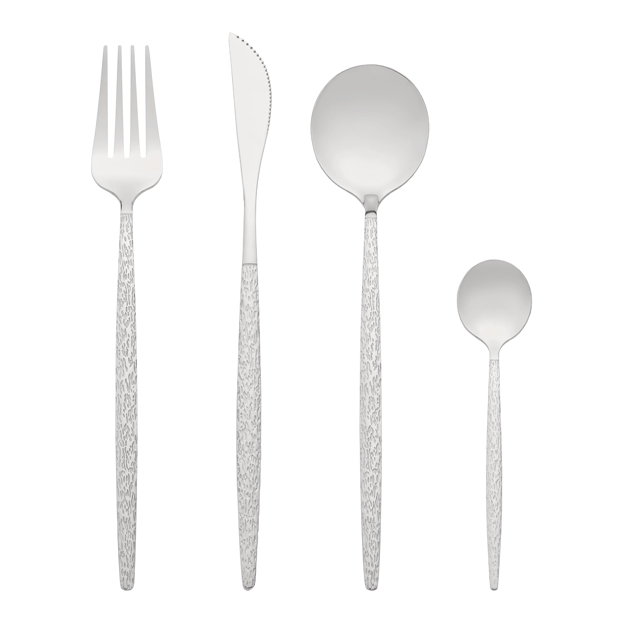 Unique Bargains Stainless Steel Flatware Set Silver 24 Pcs