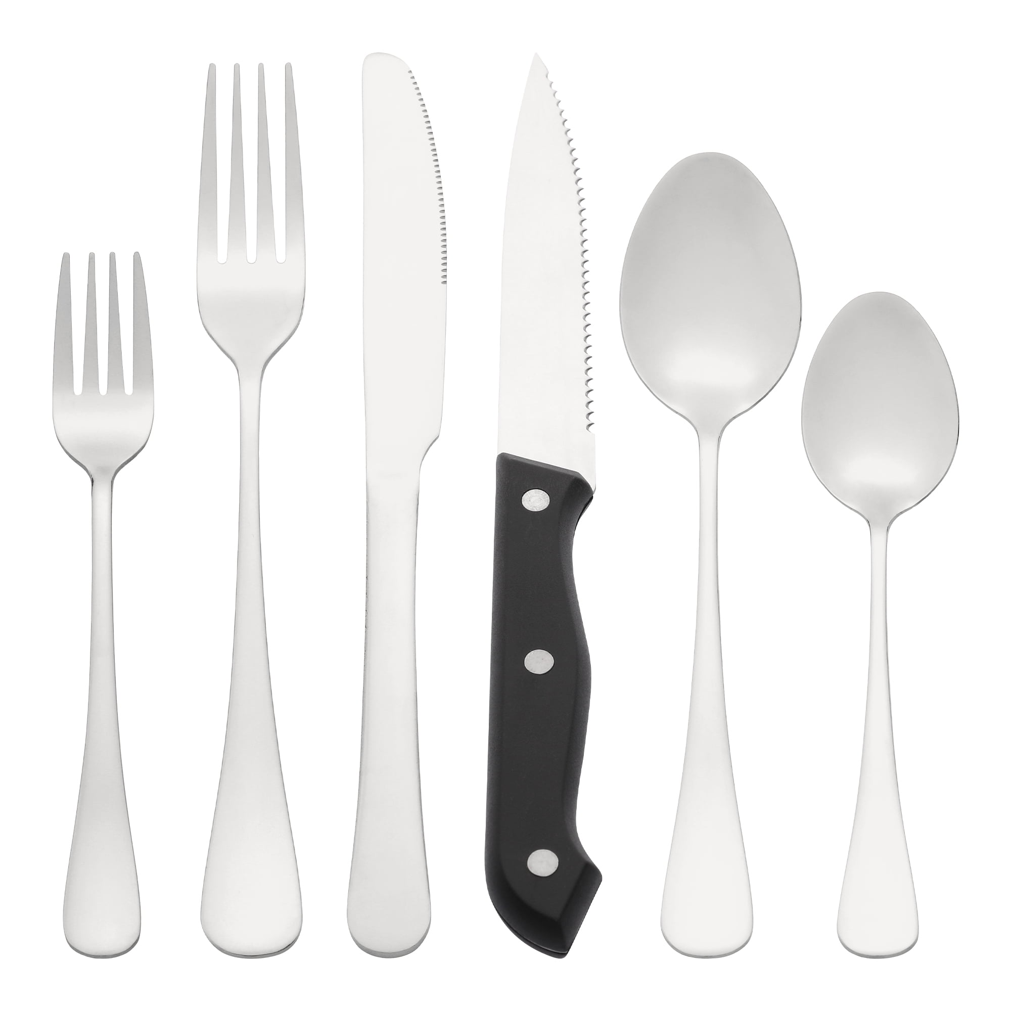 Unique Bargains Stainless Steel Flatware Set Silver 24 Pcs