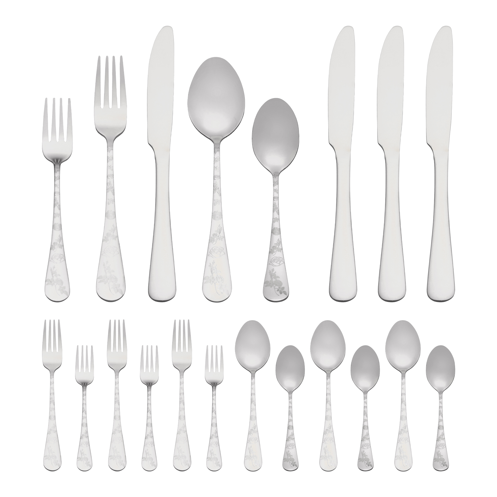 Unique Bargains Stainless Steel Flatware Set for Daily Use Silver 20pcs
