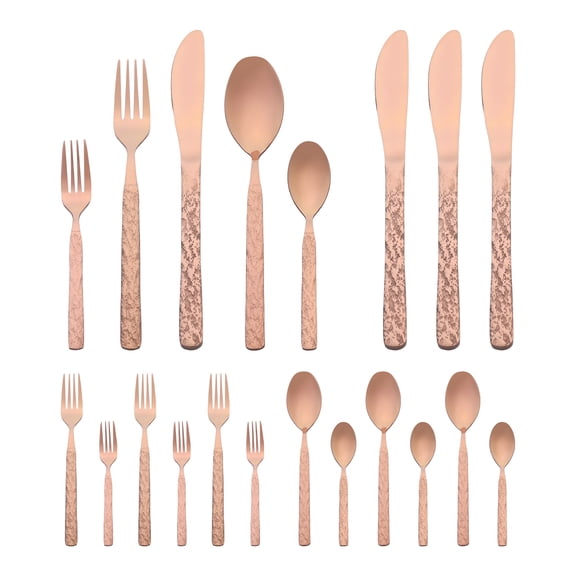 Unique Bargains Stainless Steel Flatware Set for Multiple Use Rose Gold 20pcs