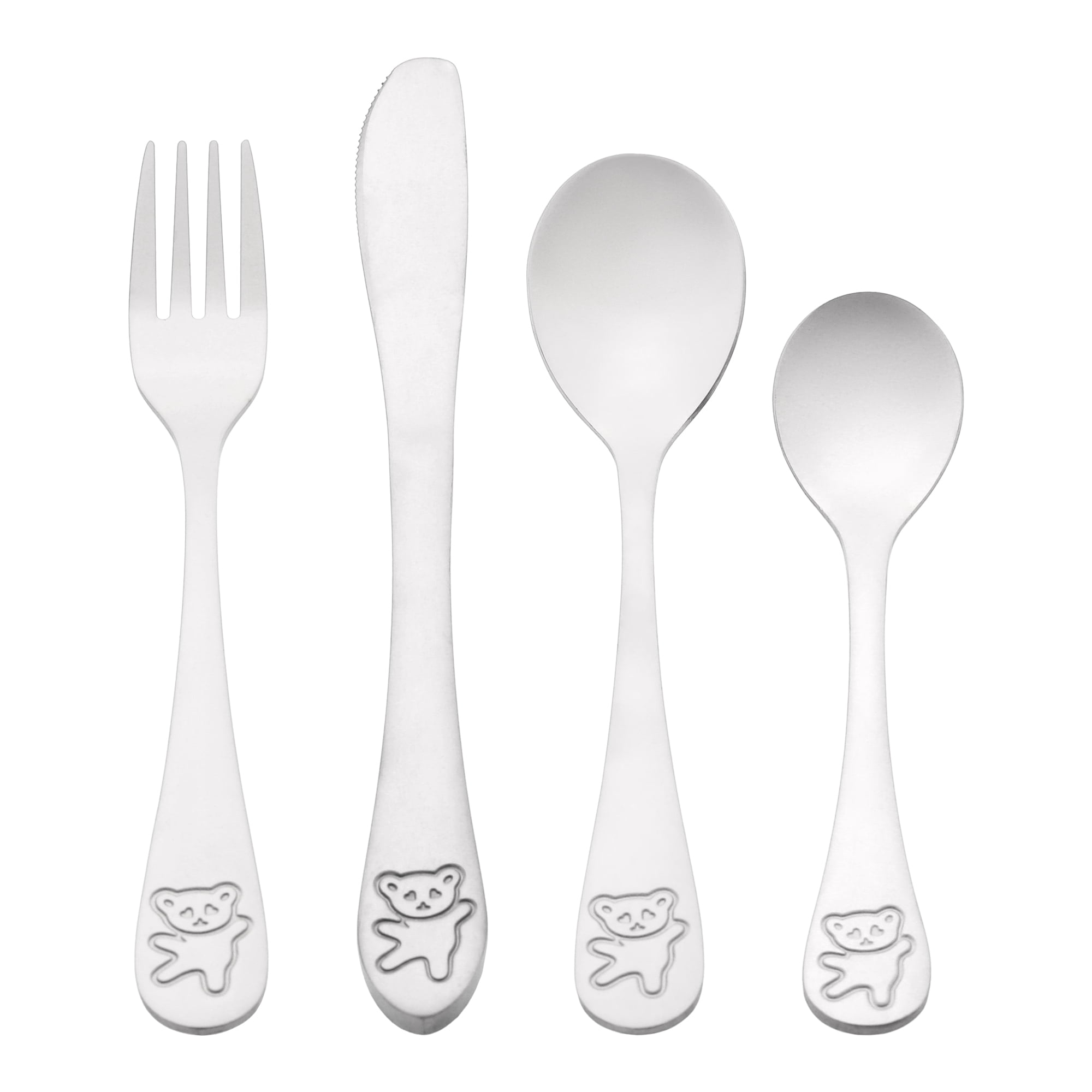 Unique Bargains Stainless Steel Flatware Set with Knife Silver 4 Pcs