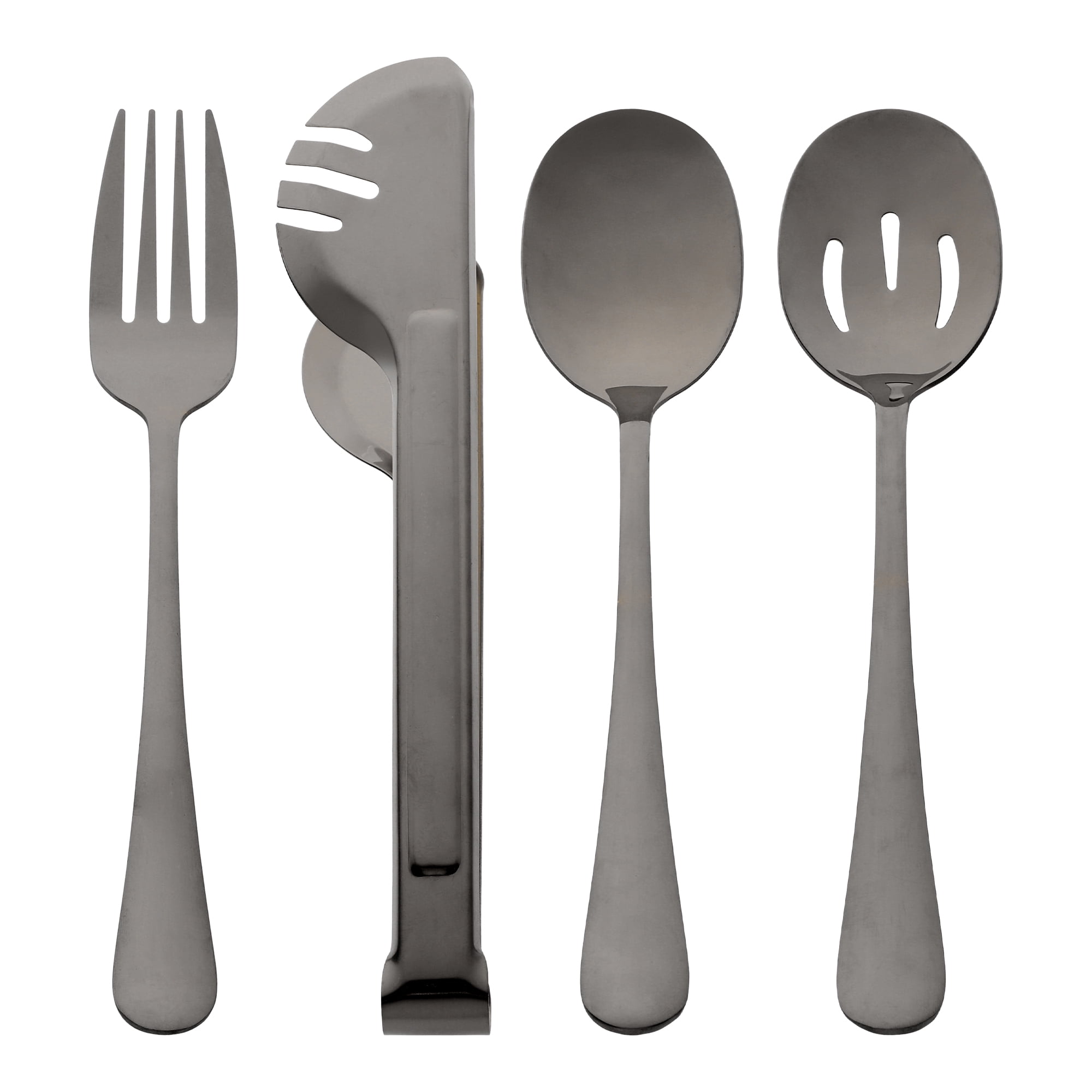 Unique Bargains Stainless Steel Flatware Set with Spoons and Forks Black 8 Pcs