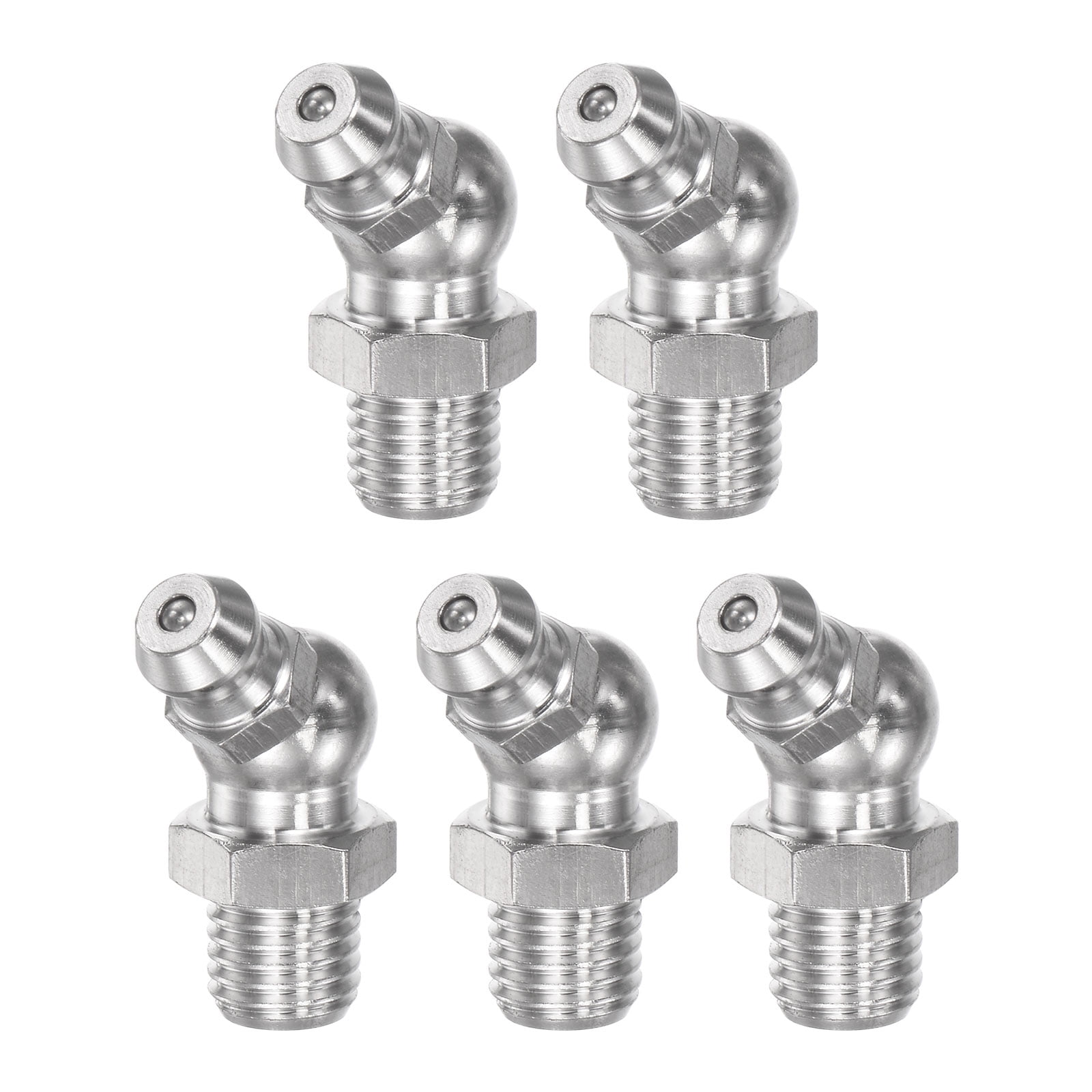 Unique Bargains Stainless Steel Grease Fitting Hydraulic Grease Fitting Tools M8x1mm 5Pcs