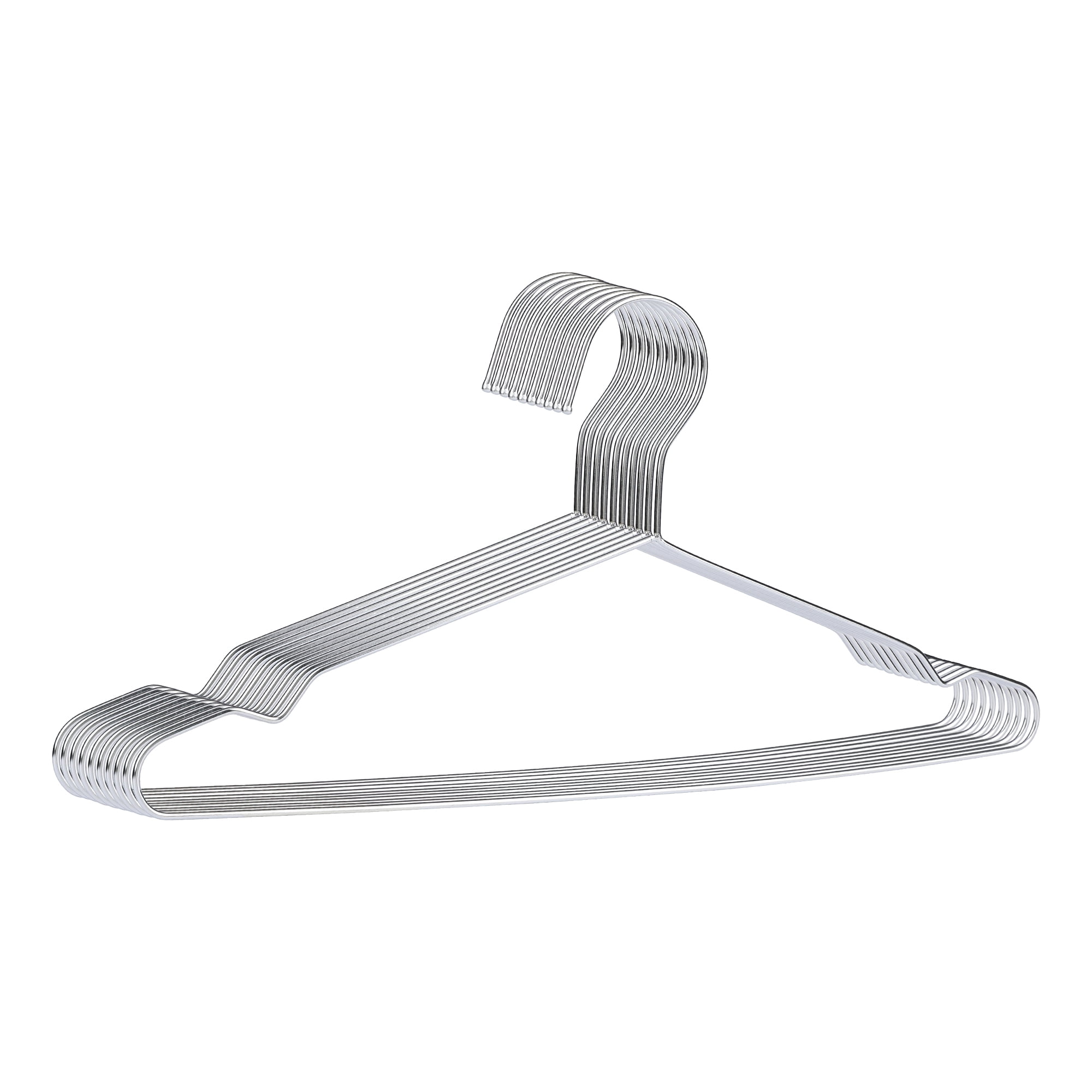 Unique Bargains Stainless Steel Hangers Space Saving Clothes Hangers Silver 10 Pcs