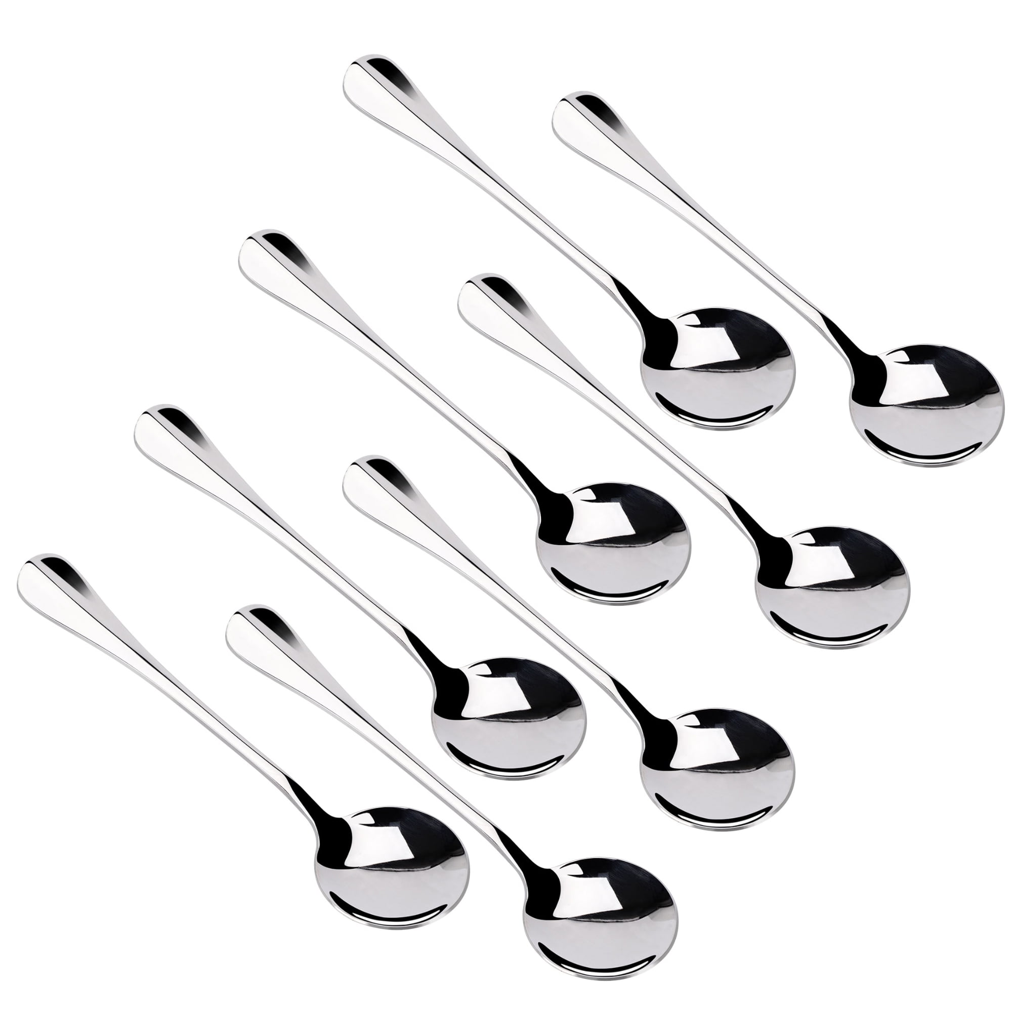 Unique Bargains Stainless Steel Household Kitchen Tableware Spoon 8pcs