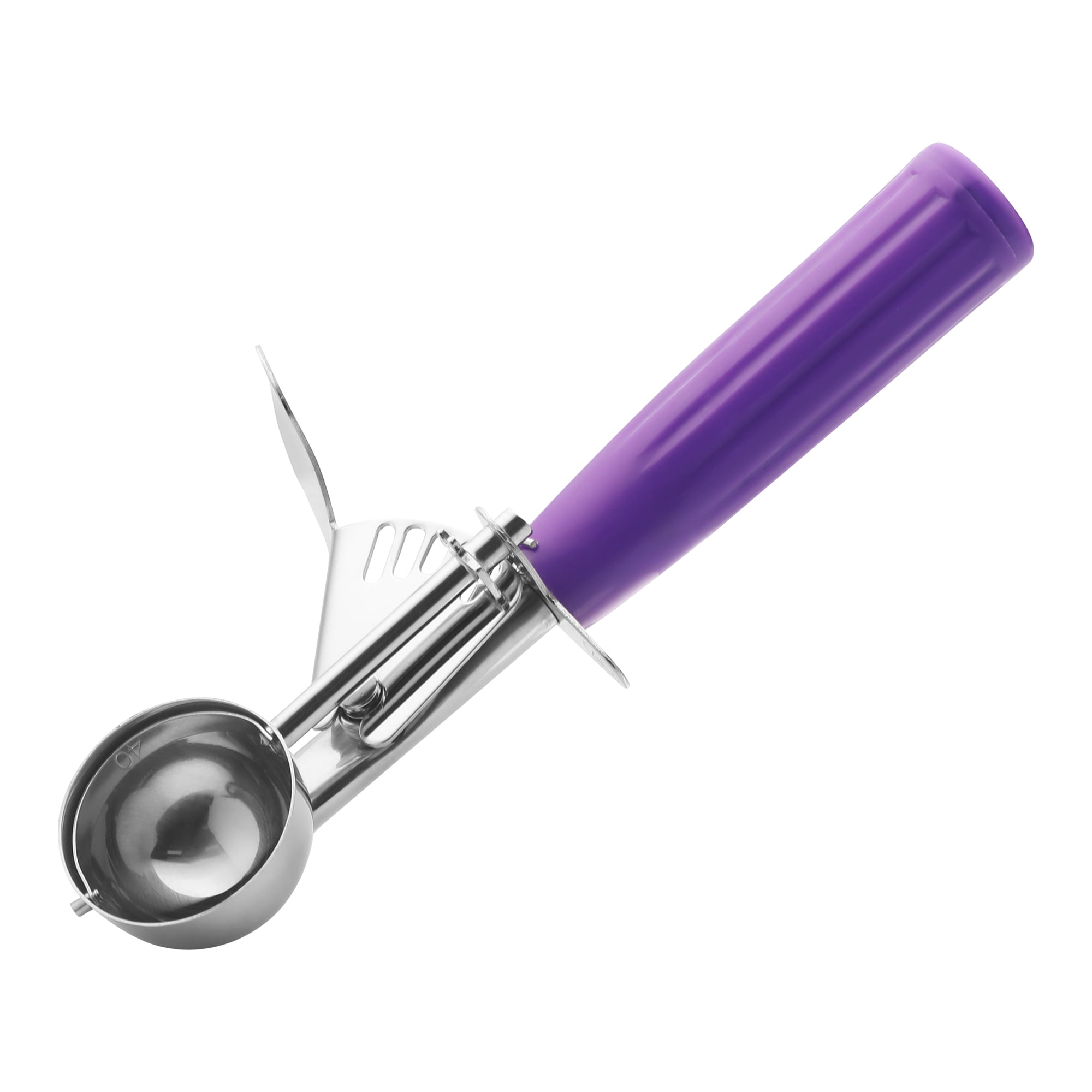 Unique Bargains Stainless Steel Ice Cream Scoop Purple 7.7in