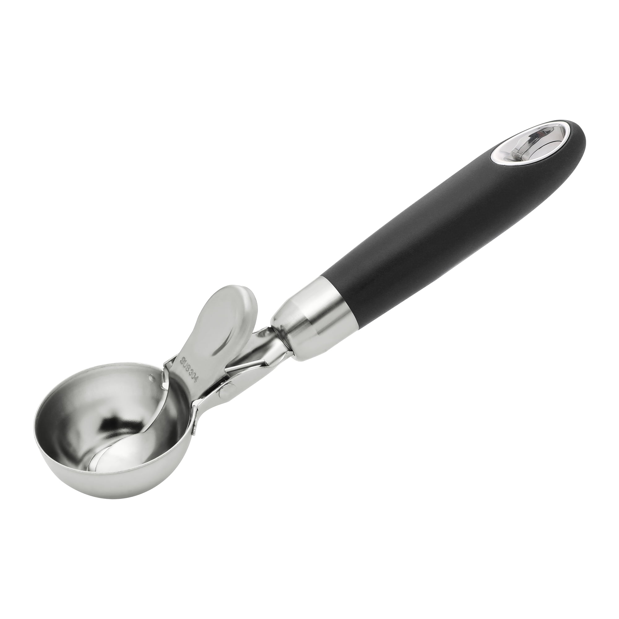 Unique Bargains Stainless Steel Ice Cream Scoop for Release Black 7.7in