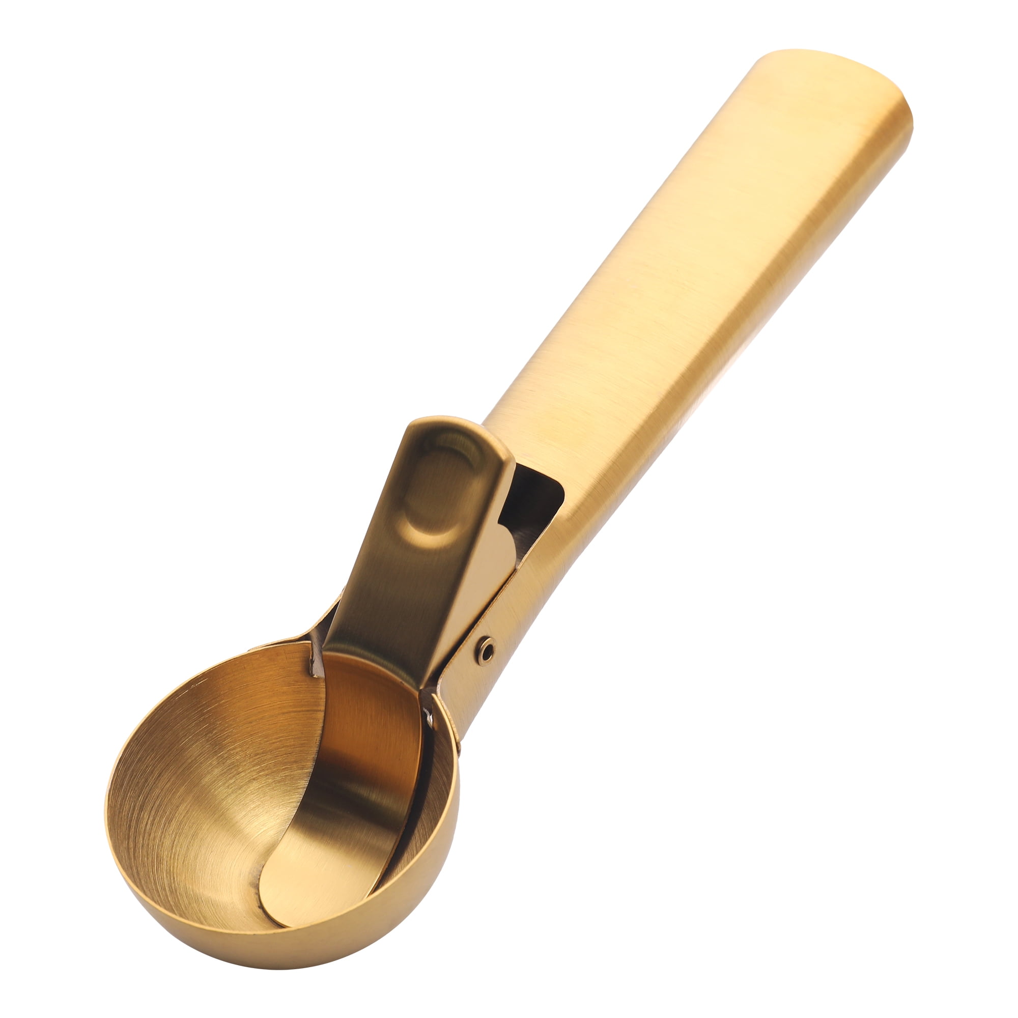Unique Bargains Stainless Steel Ice Cream Scoop with Durable Handle Gold 7.2in