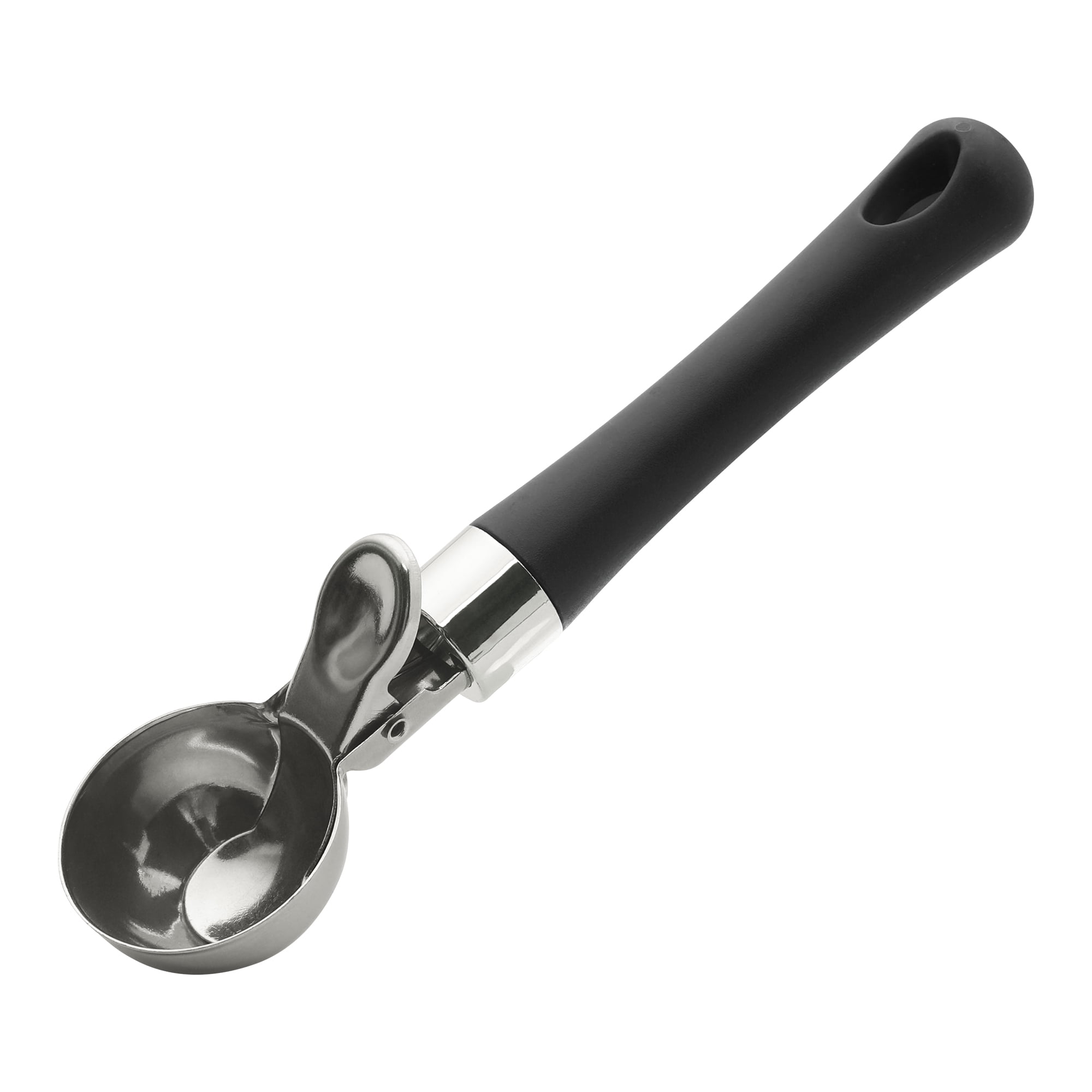 Unique Bargains Stainless Steel Ice Cream Scoop with Ergonomic Handle Black