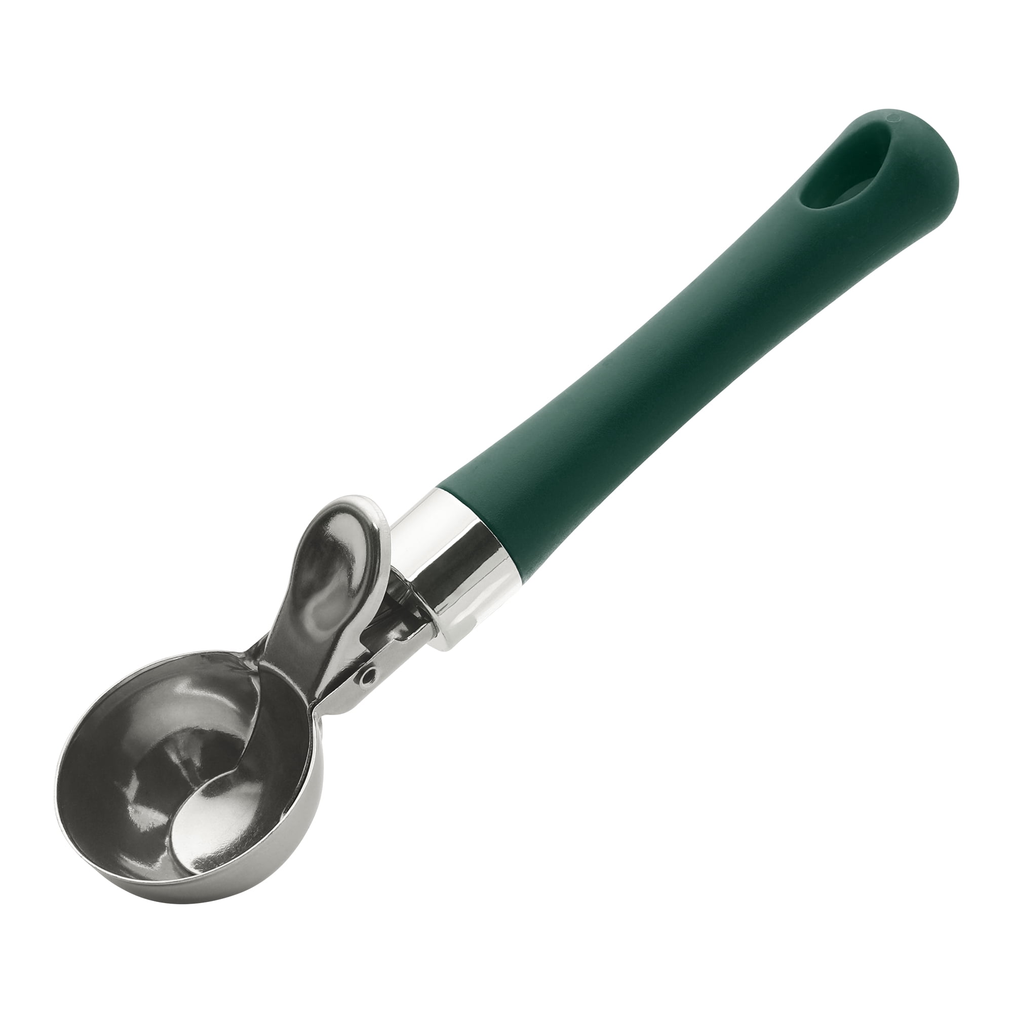 Unique Bargains Stainless Steel Ice Cream Scoop with Ergonomic Handle Dark Green