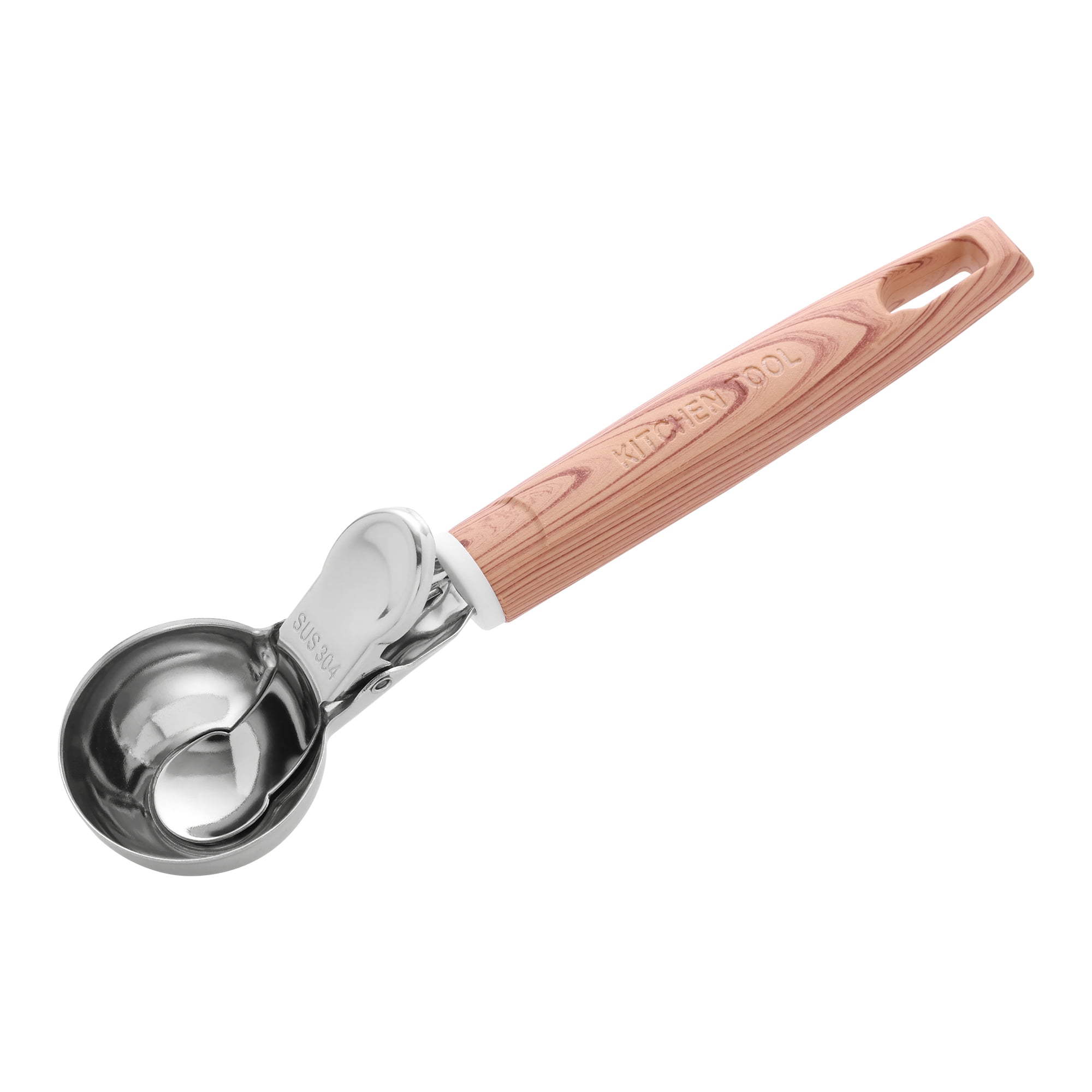 Unique Bargains Stainless Steel Ice Cream Scoop with Handle Yellow 8.1in