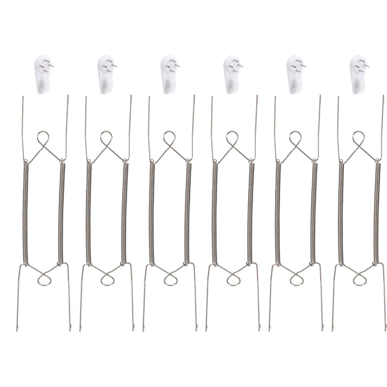 Unique Bargains Stainless Steel Invisible Wall Plate Hangers for Plates and Display 12in