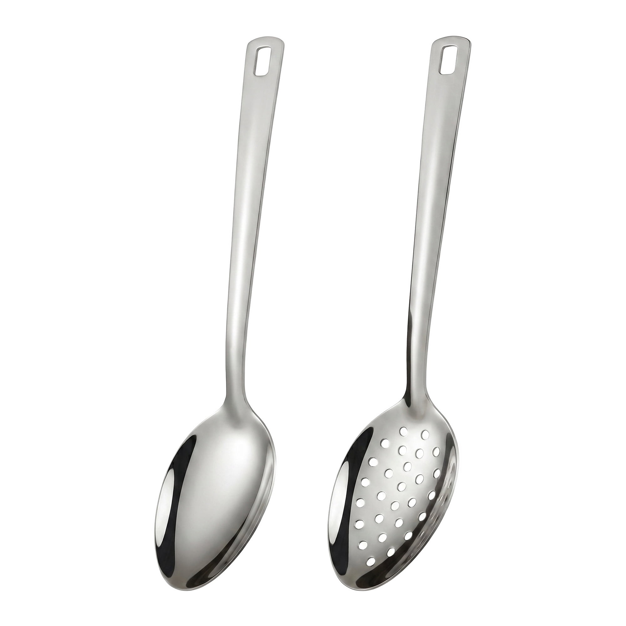 Unique Bargains Stainless Steel Kitchen Cooking Utensil Set Slotted Spoon 2Pcs