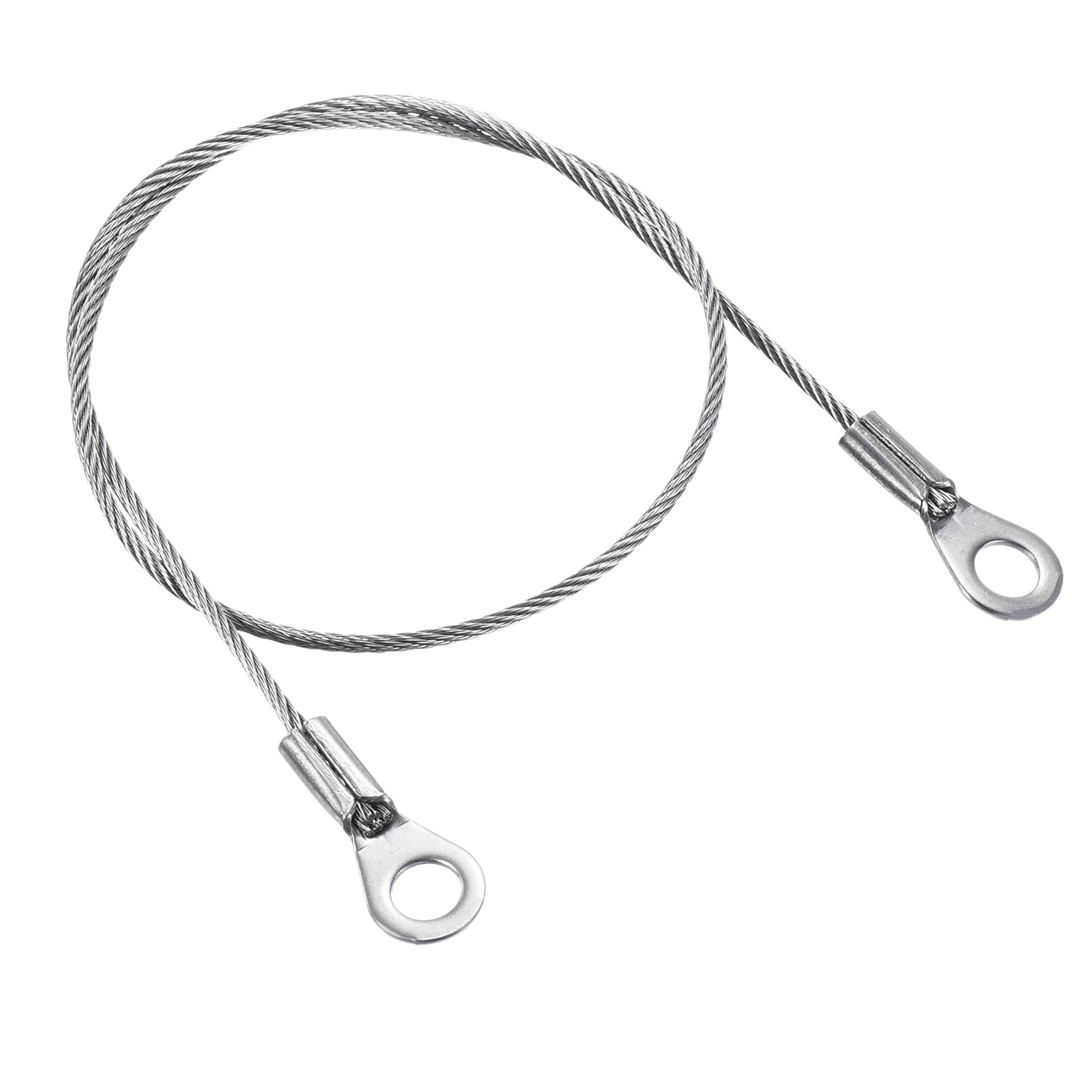 Unique Bargains Stainless Steel Lanyard Cable Eyelets Ended Widely Used Rope 1.5mmx30cm