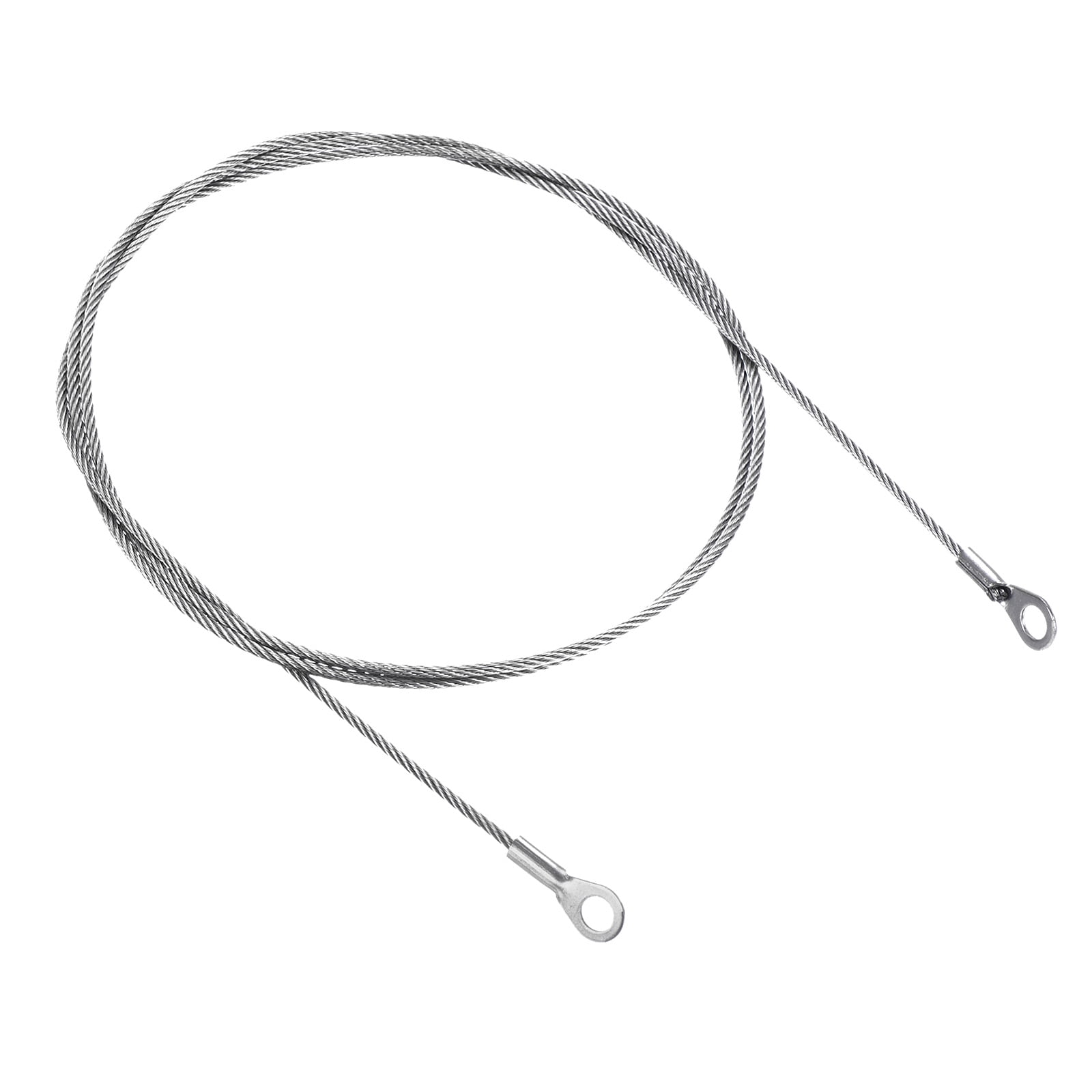 Unique Bargains Stainless Steel Lanyard Cable Eyelets Ended Wire Silver Tone 2mmx100cm