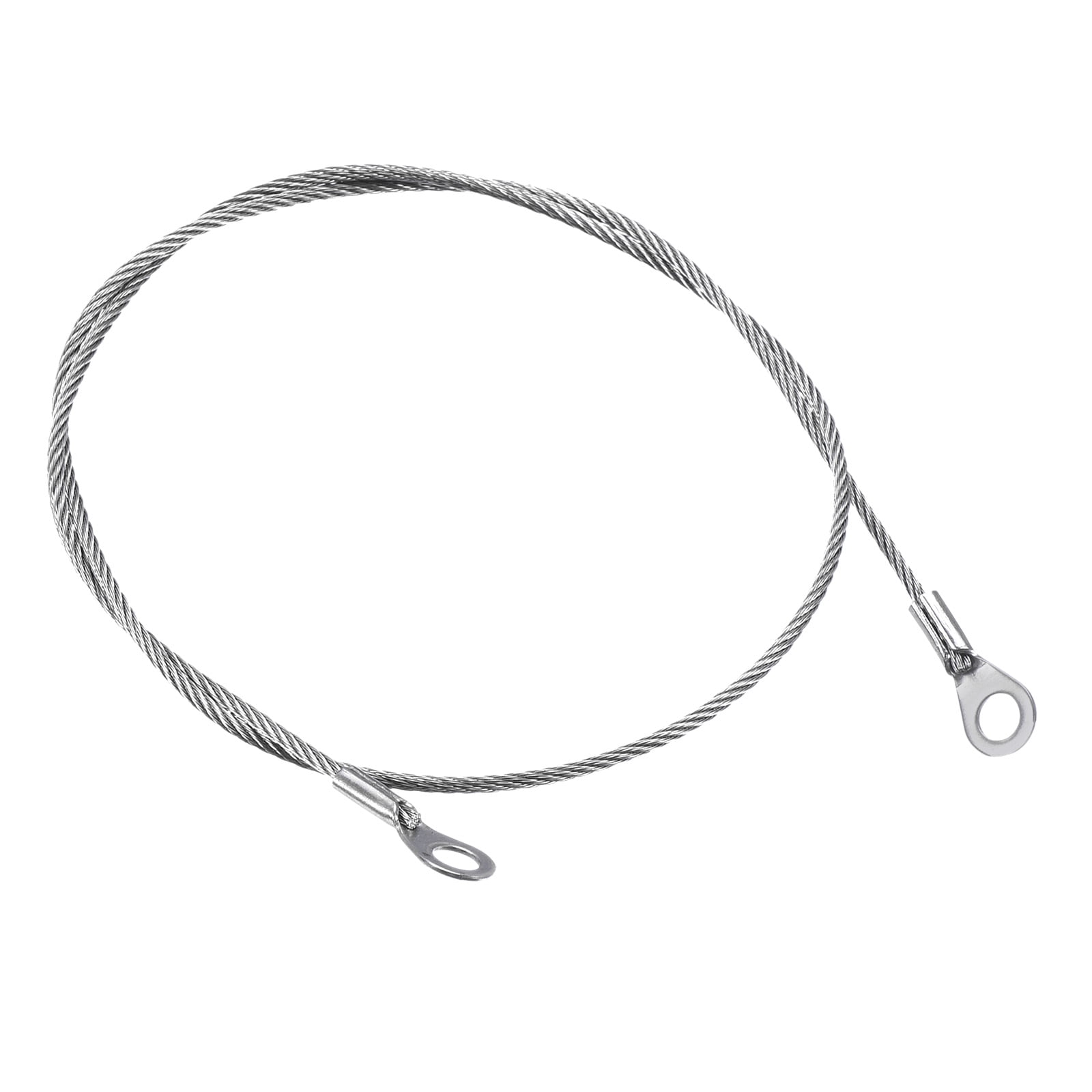Unique Bargains Stainless Steel Lanyard Cable Eyelets Ended Wire Silver Tone 2mmx50cm
