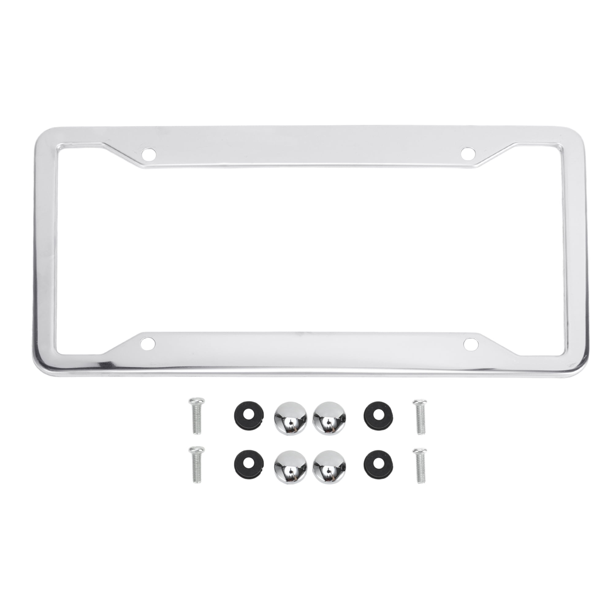 Unique Bargains Stainless Steel License Plate Holder Durable Cover Silver Tone