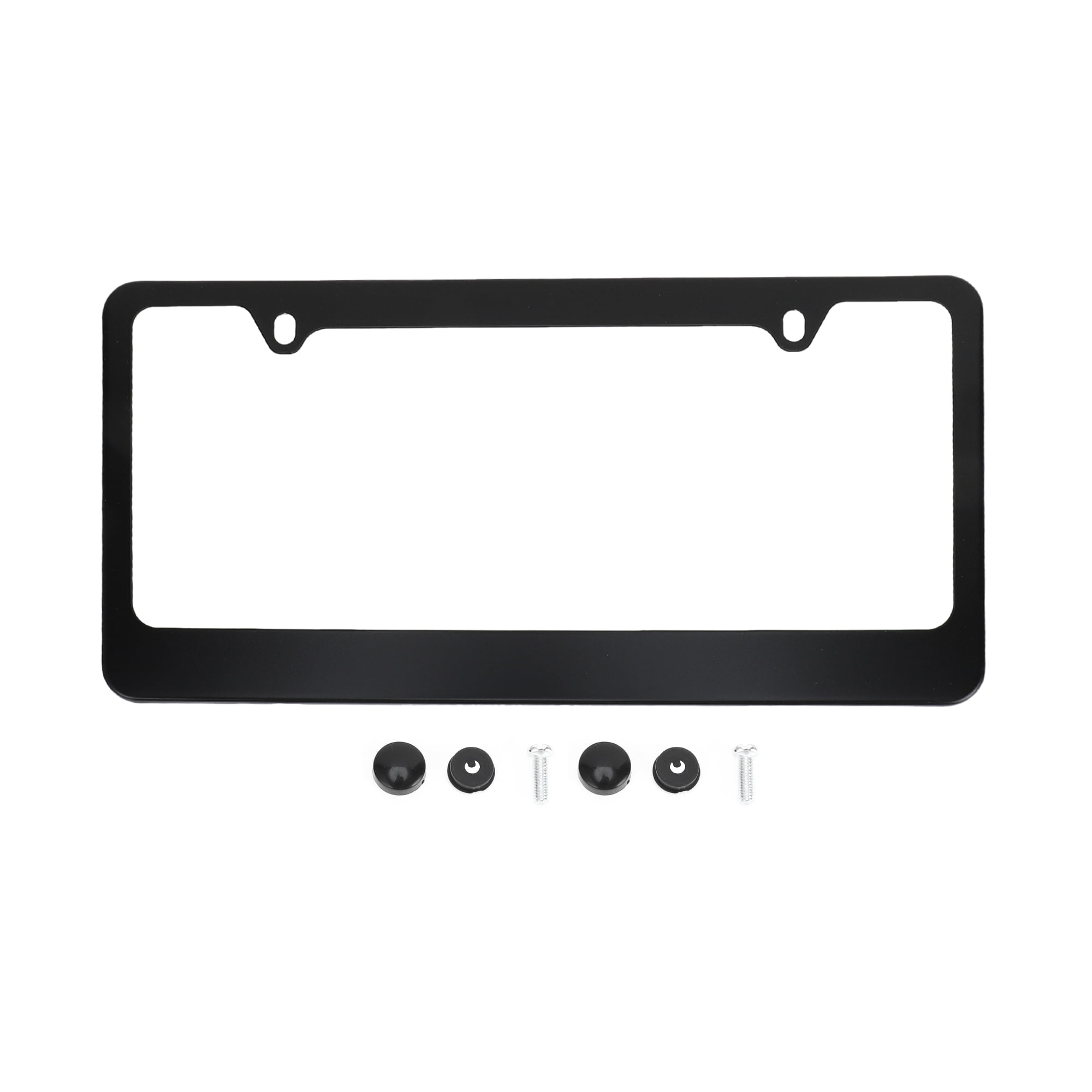 Unique Bargains Stainless Steel License Plate Holder Durable Mirror Polished Black