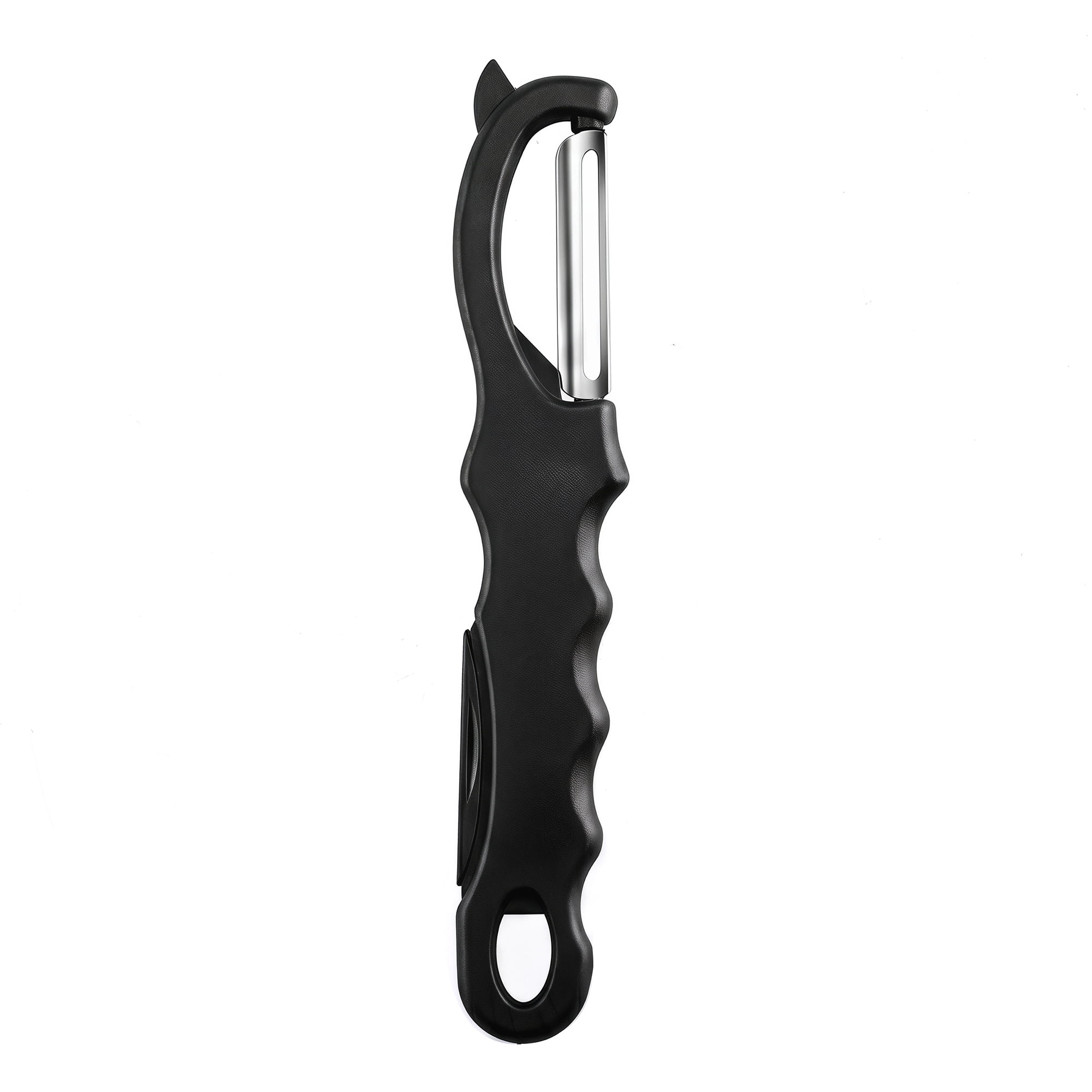 Unique Bargains Stainless Steel Lightweight Peeler with Hangable Hole Black-1 7.1 x 1.2"