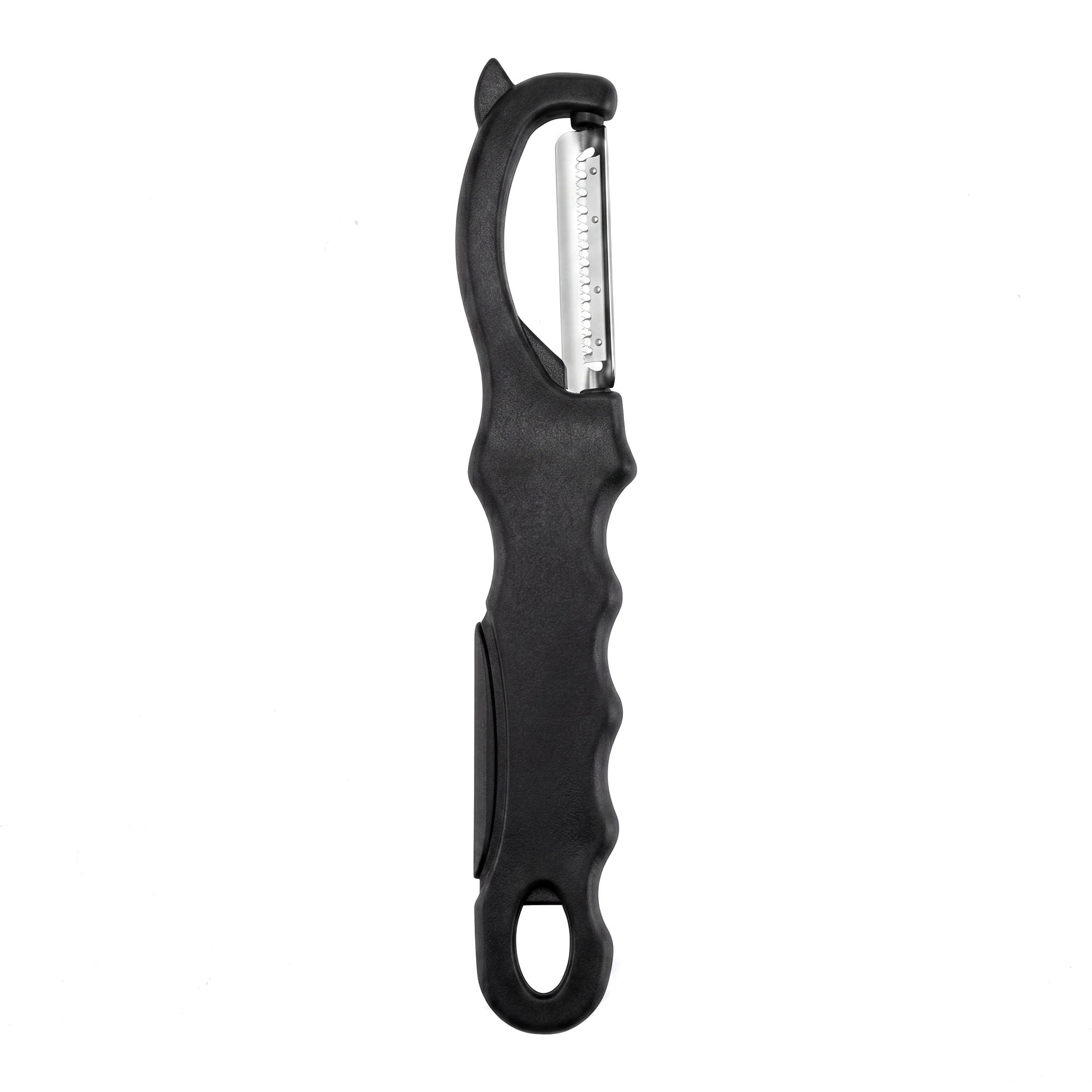 Unique Bargains Stainless Steel Lightweight Peeler with Hangable Hole Black-3 7.1 x 1.2"