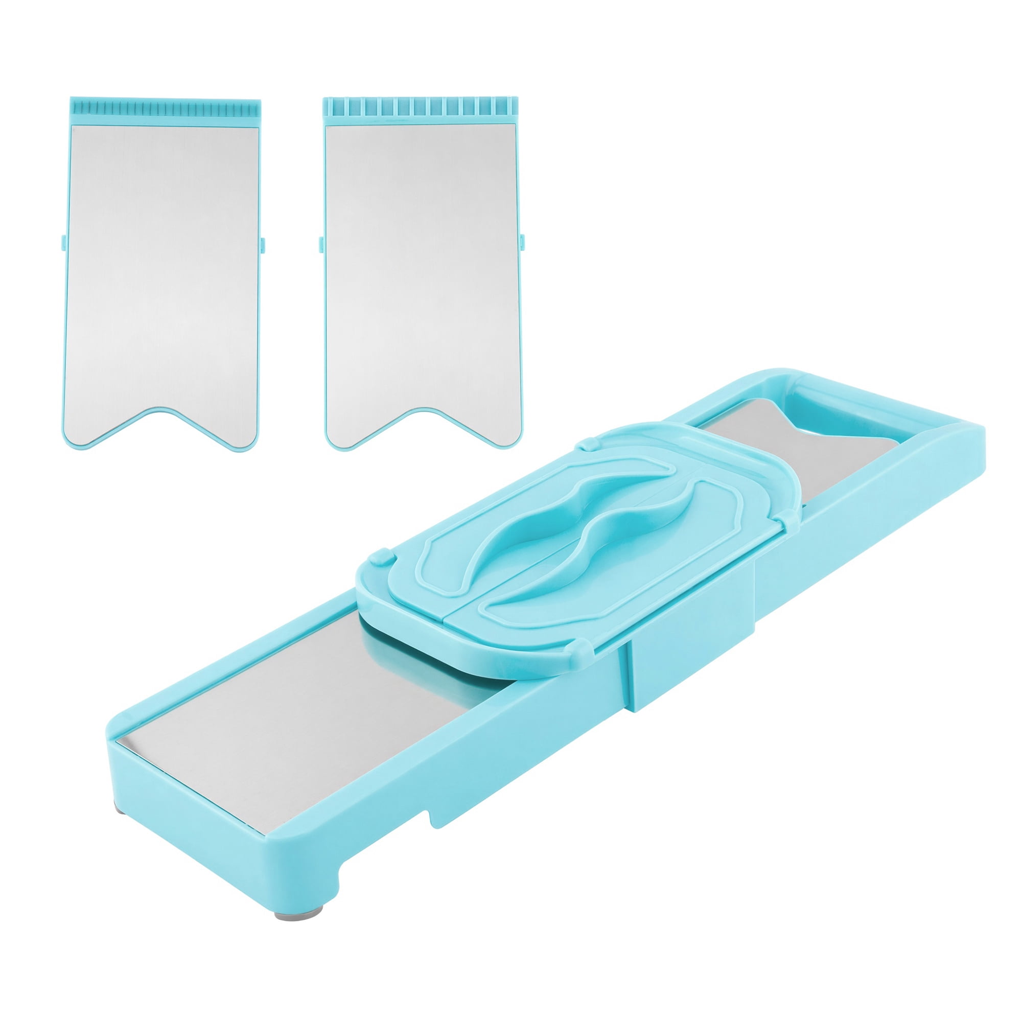 Unique Bargains Stainless Steel Mandoline Slicer with Safety Guard 2 in 1(C) 14.8"x3.9"