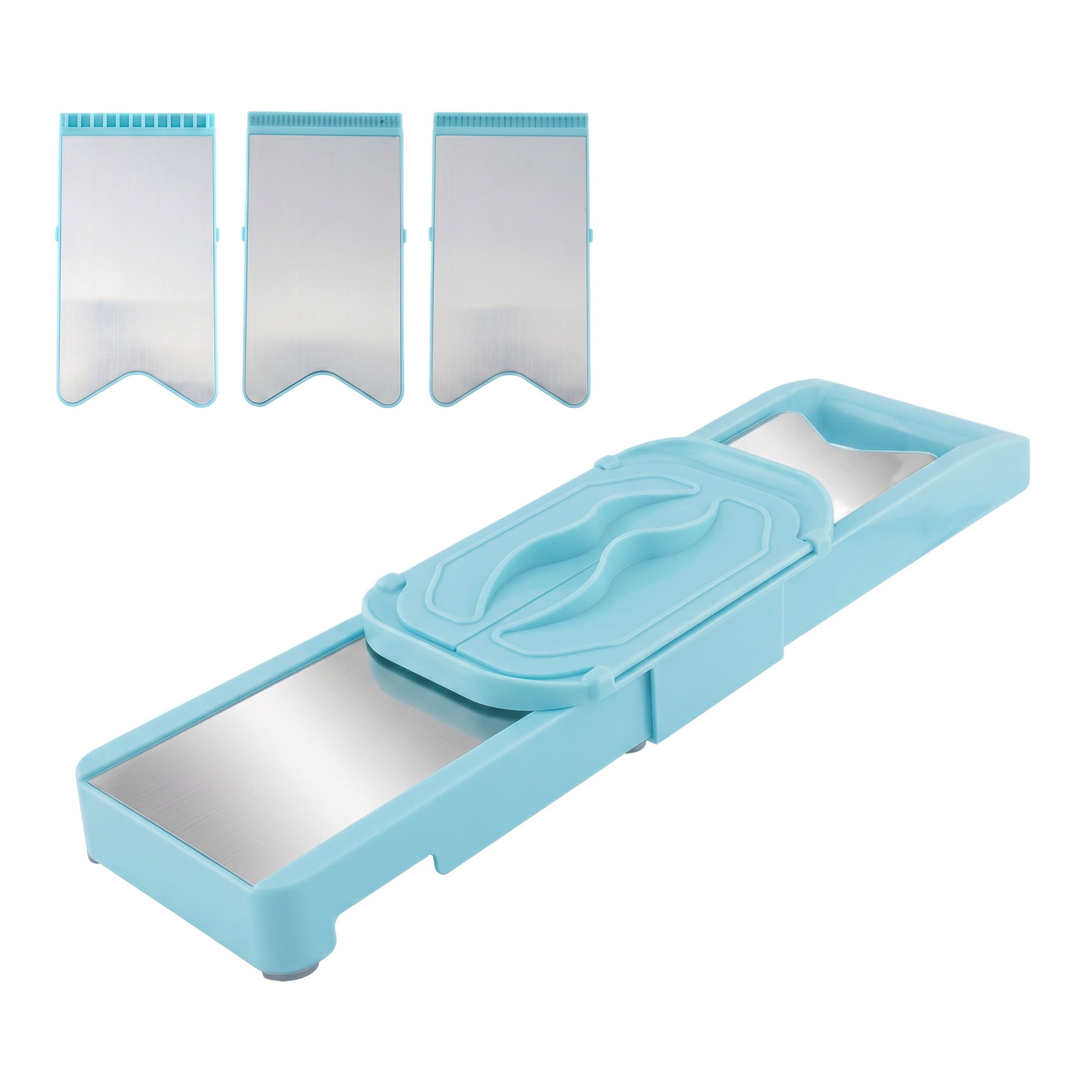 Unique Bargains Stainless Steel Mandoline Slicer with Safety Guard 3 in 1(A) 14.8"x3.9"
