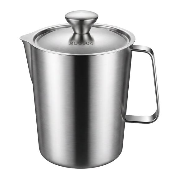 Unique Bargains Stainless Steel Measuring Cup Silver with Cover 1000ml