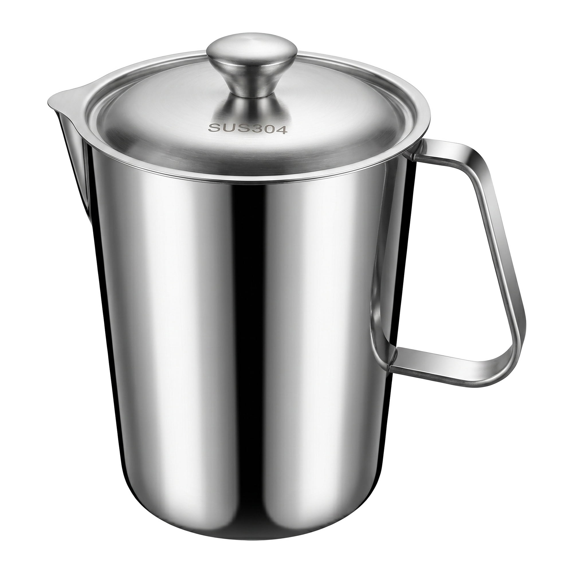 Unique Bargains Stainless Steel Measuring Cup Silver with Cover 2000ml