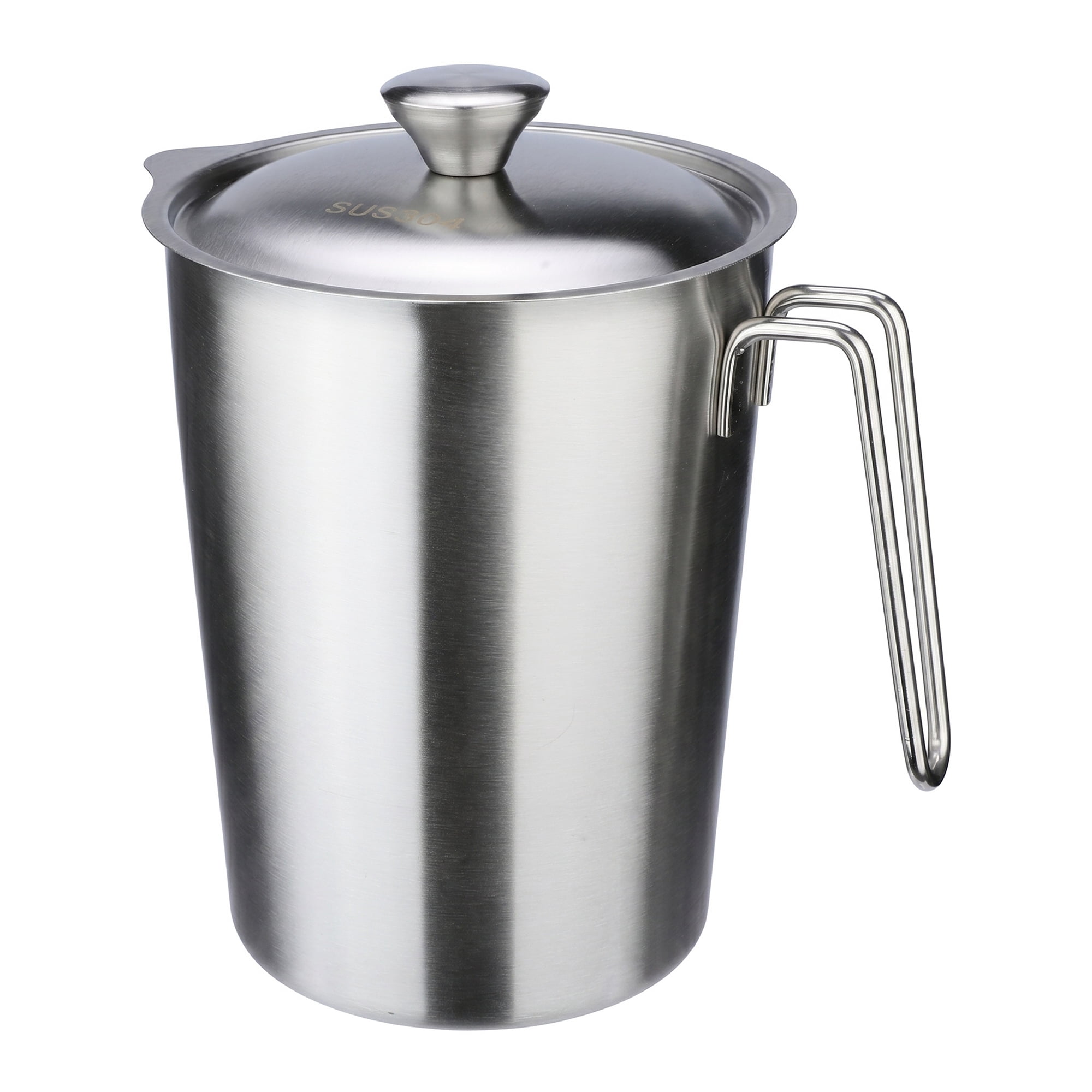 Unique Bargains Stainless Steel Measuring Cup for Kitchen Use Silver with Cover 2000ml